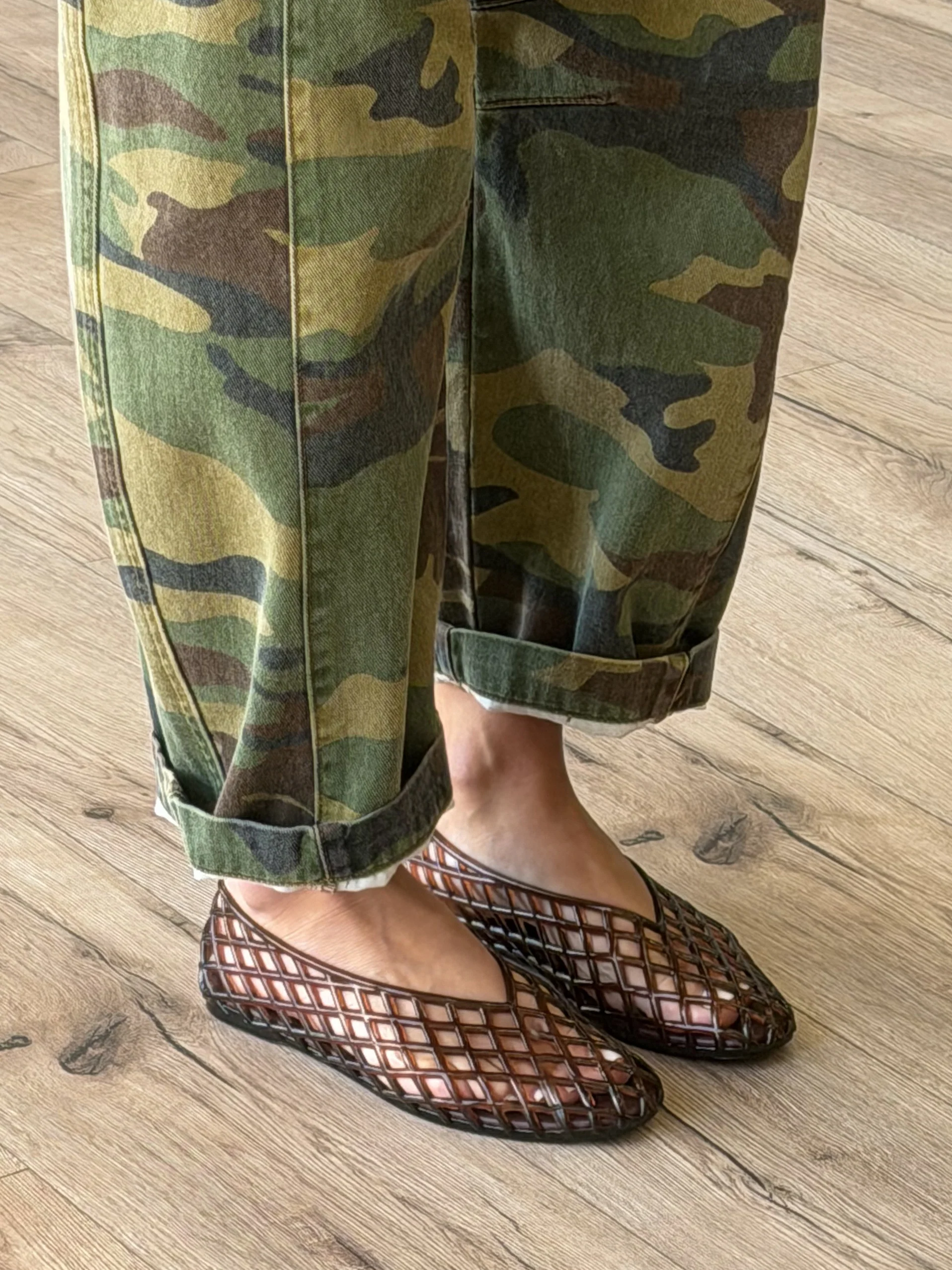 Jelly Mesh Ballet Flats | Brown - Image 2