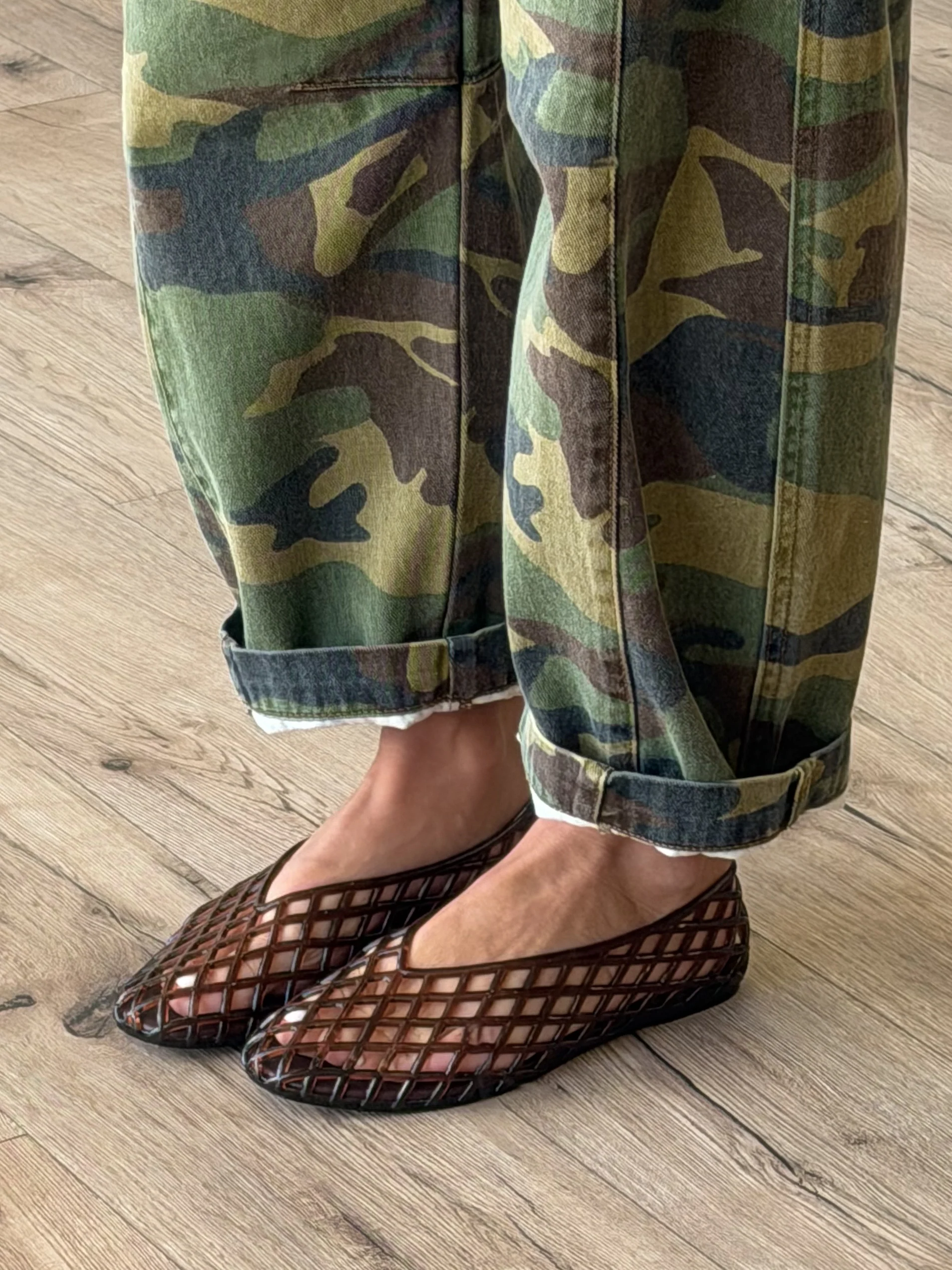 Jelly Mesh Ballet Flats | Brown - Image 3