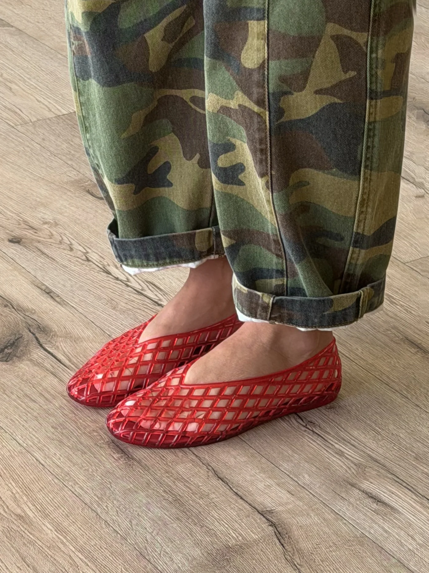 Jelly Mesh Ballet Flats | Cherry - Image 3