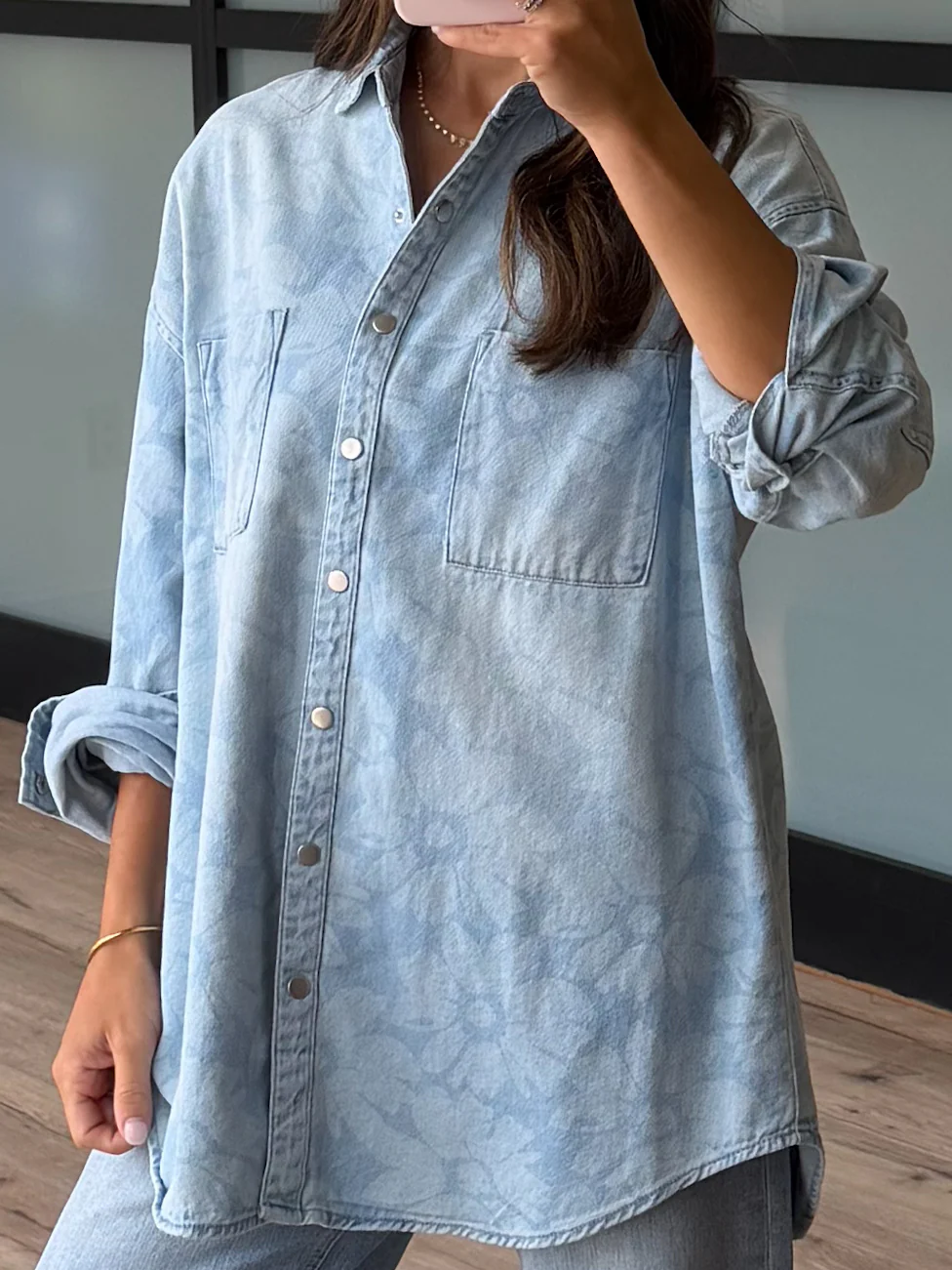 Jordyn Floral Denim Shacket | +Plus Available - Image 2