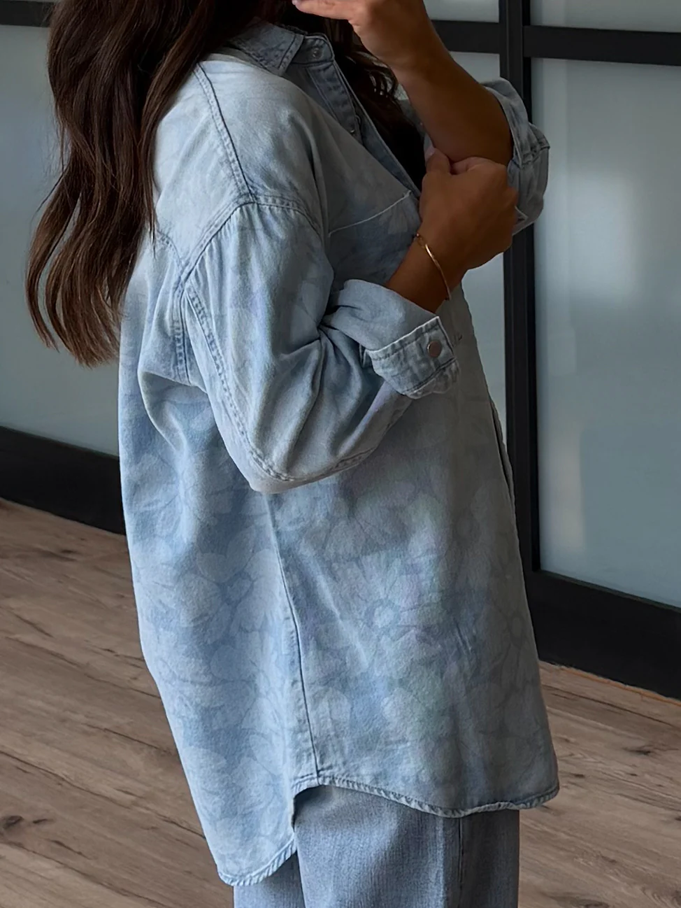 Jordyn Floral Denim Shacket | +Plus Available - Image 5