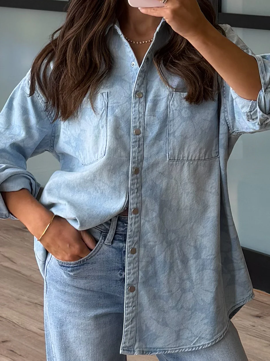 Jordyn Floral Denim Shacket | +Plus Available - Image 9