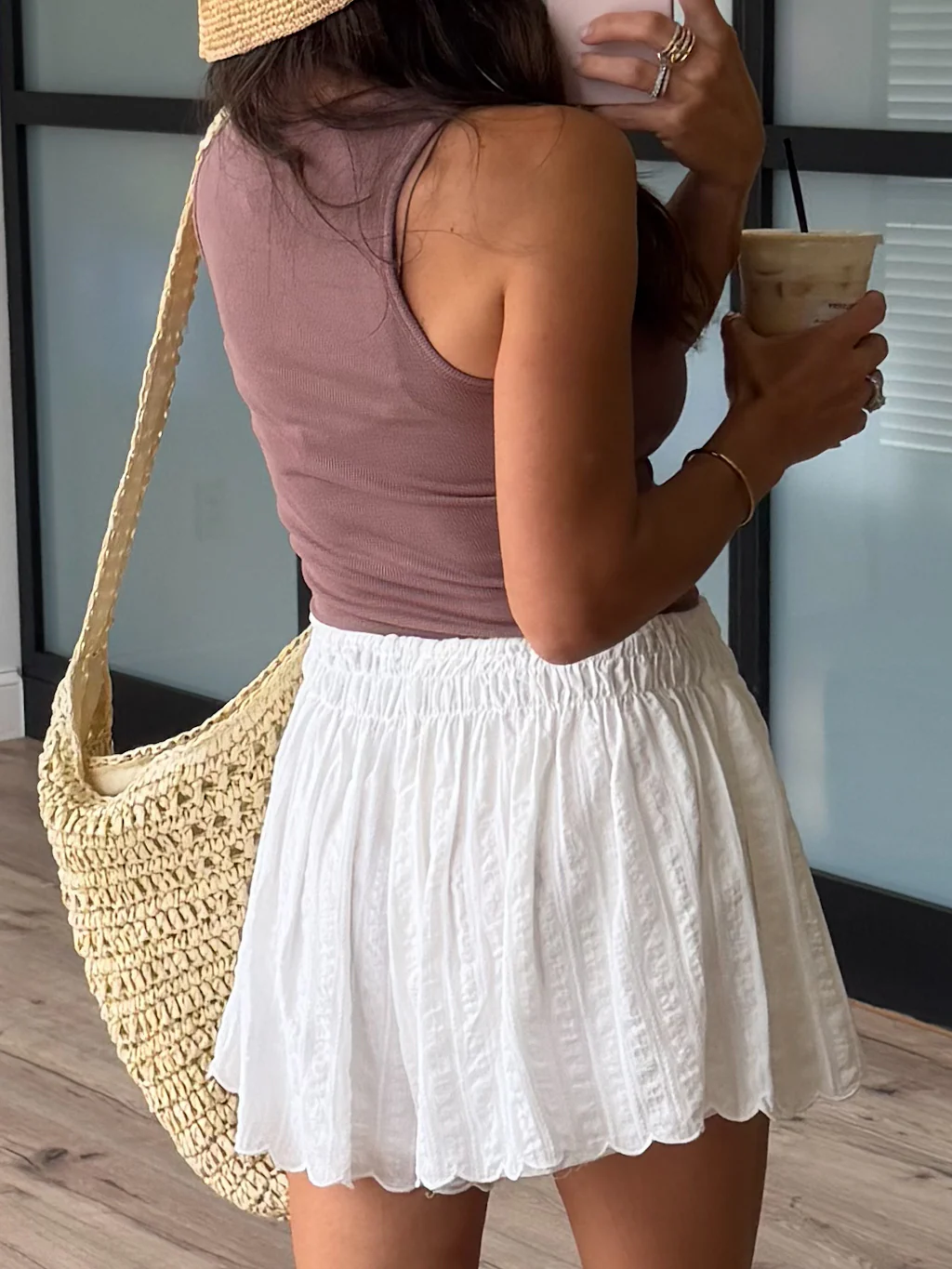Cotton Scallop Hem Shorts - Image 3
