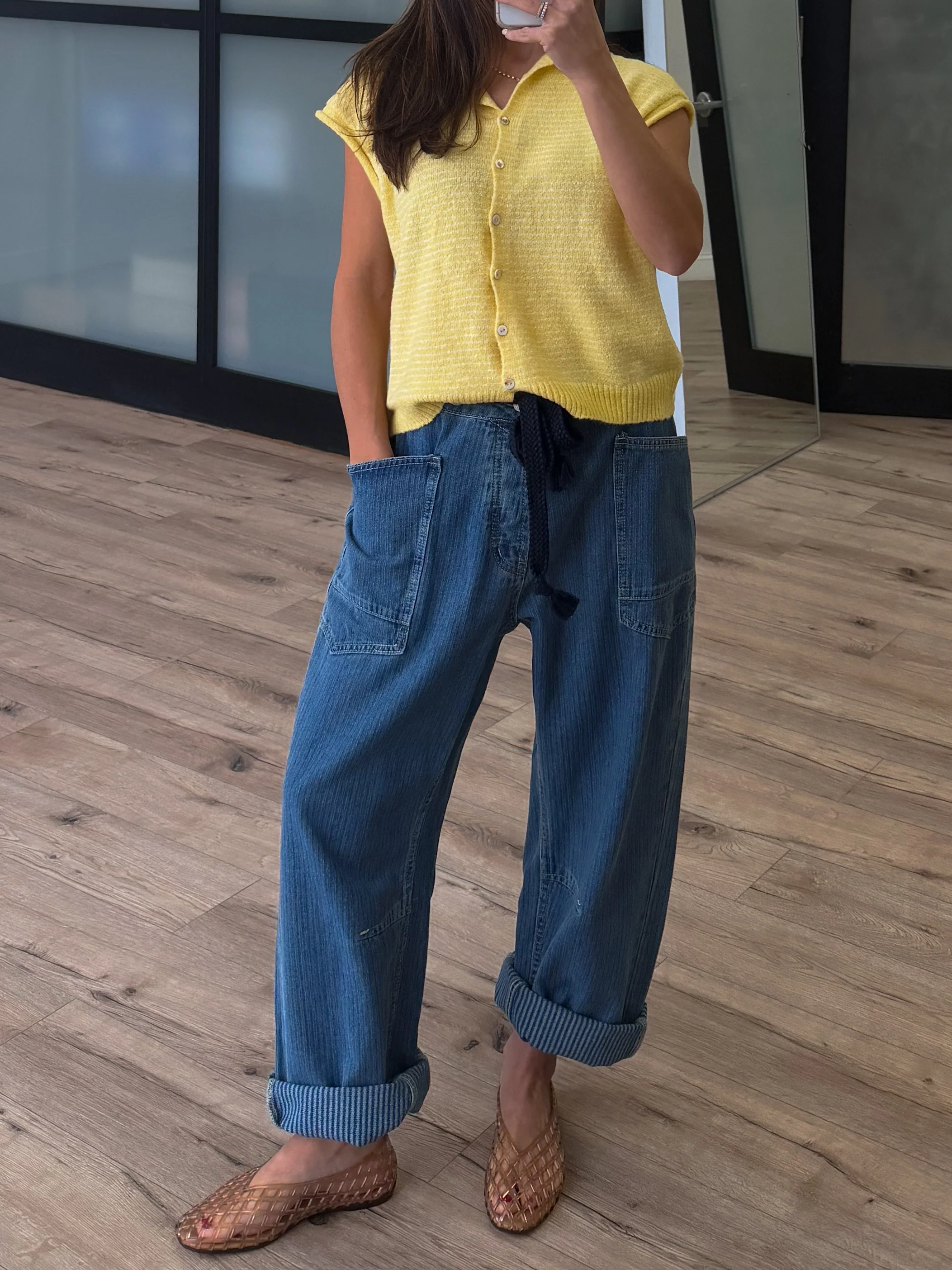 Jules Drawstring Barrel Pants | Medium Jacquard - Image 2
