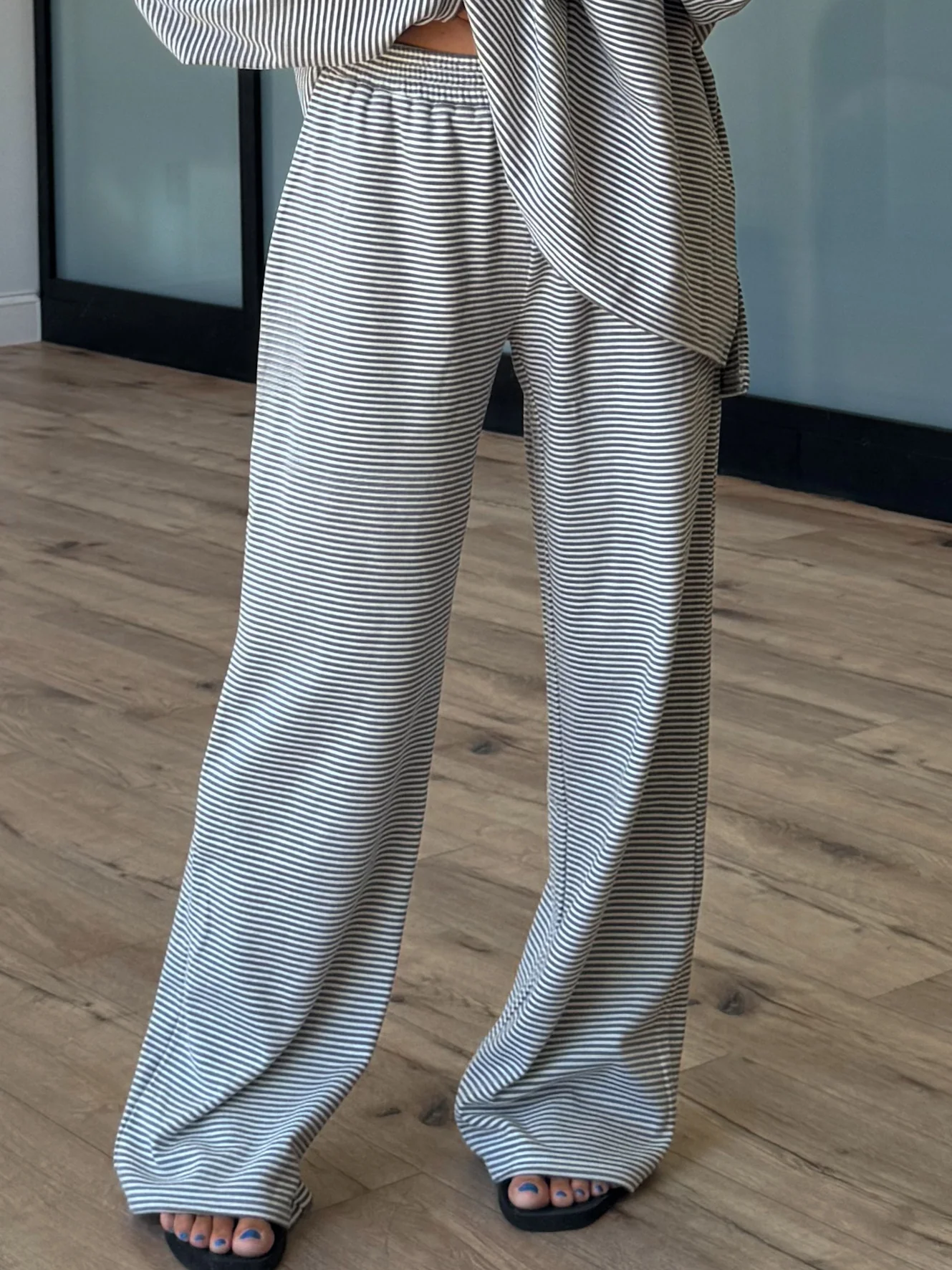 Just Lounging Brush Knit Pants | Grey | RESTOCK - Image 3