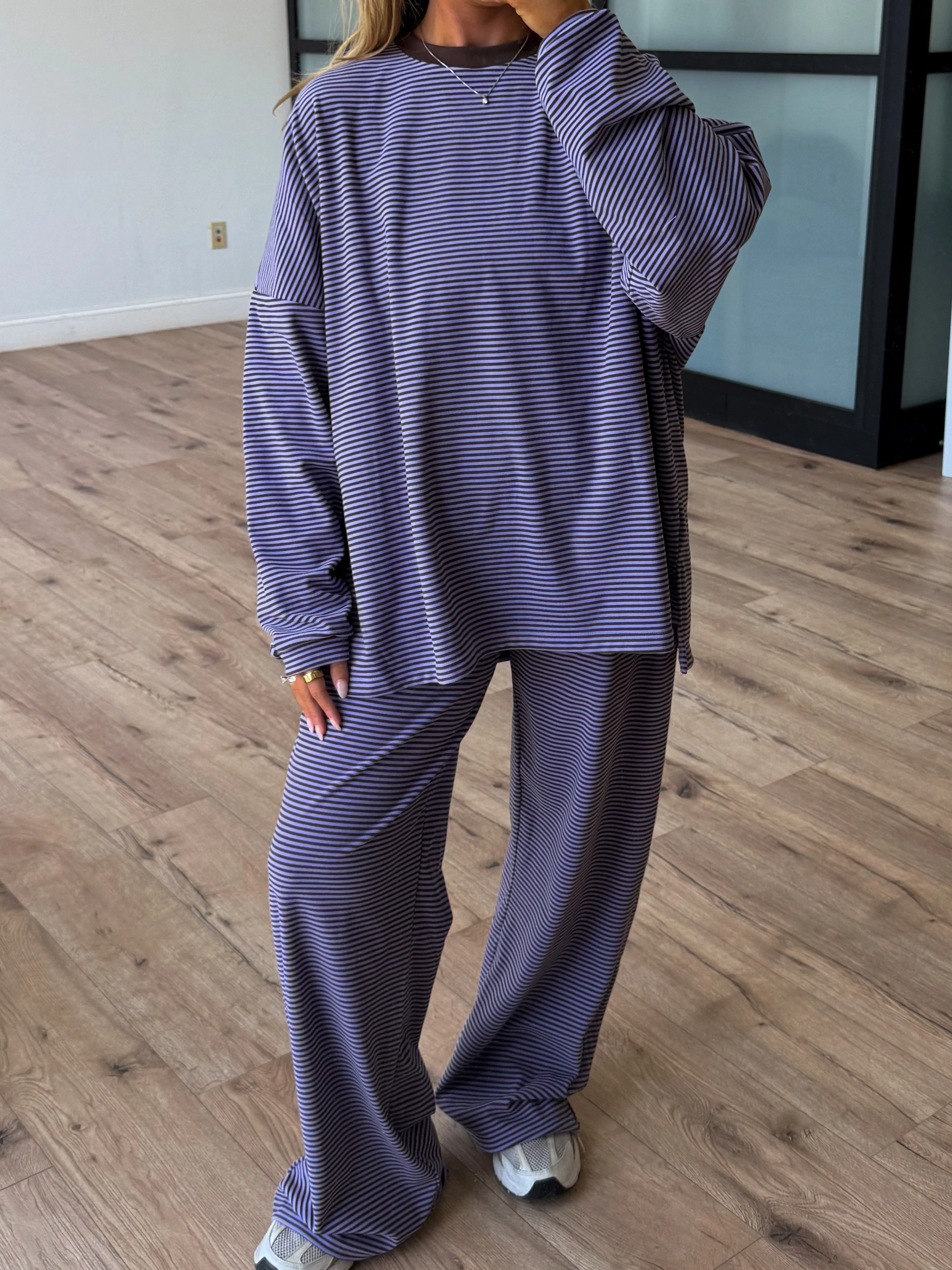 Just Lounging Knit Pullover | Lavender Mocha | RESTOCK - Image 5