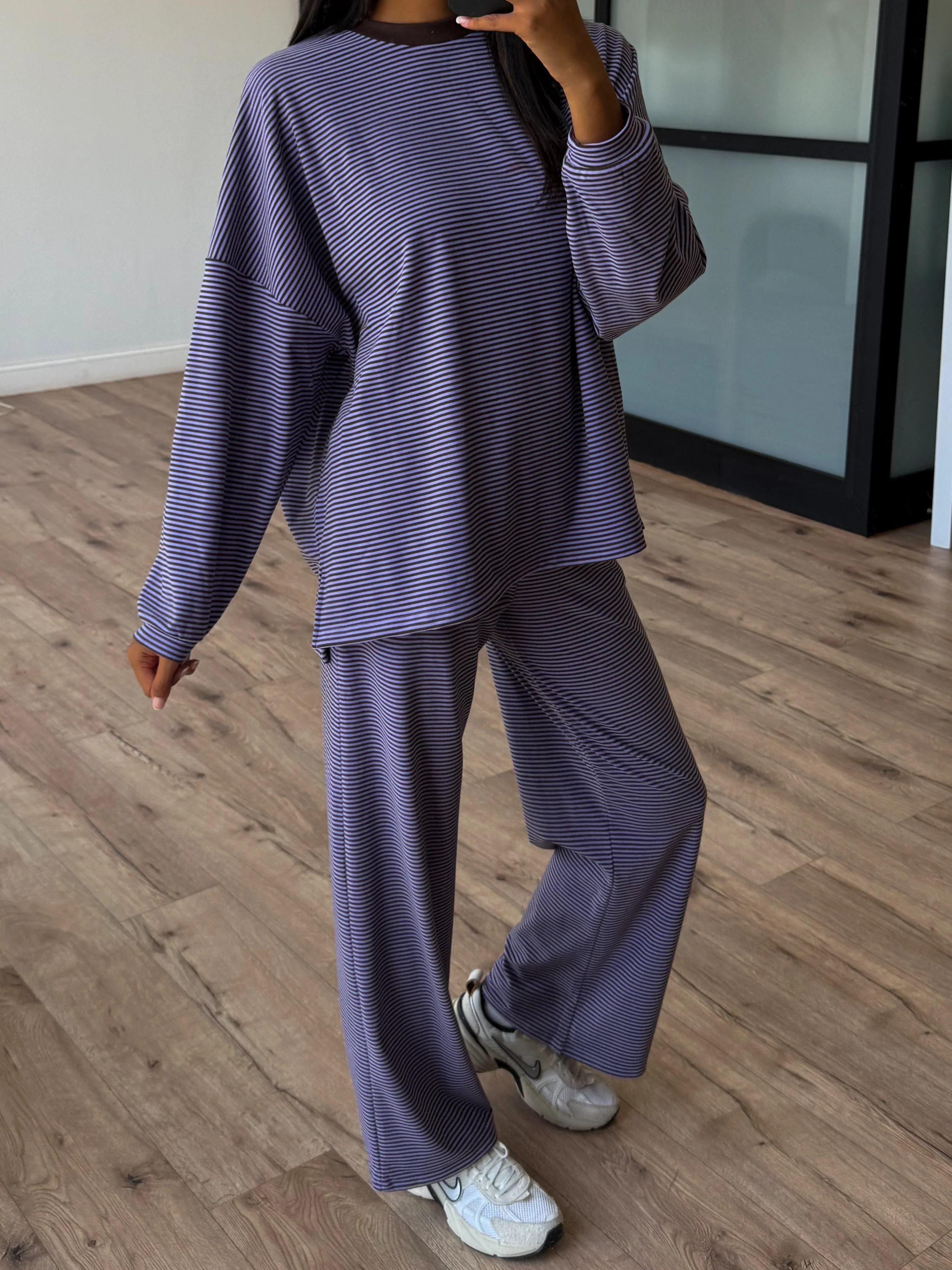 Just Lounging Knit Pullover | Lavender Mocha | RESTOCK - Image 6