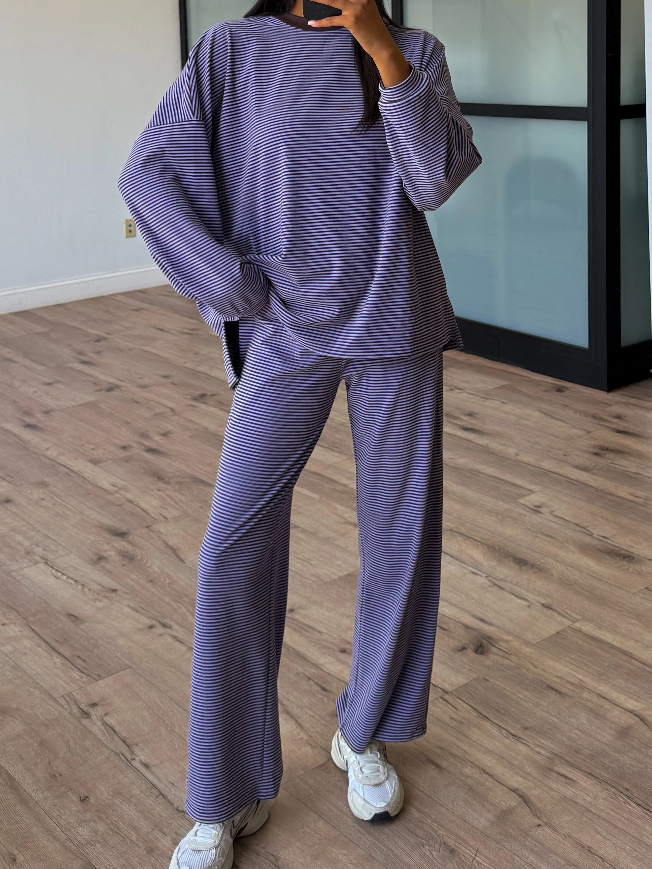 Just Lounging Knit Pullover | Lavender Mocha | RESTOCK - Image 7
