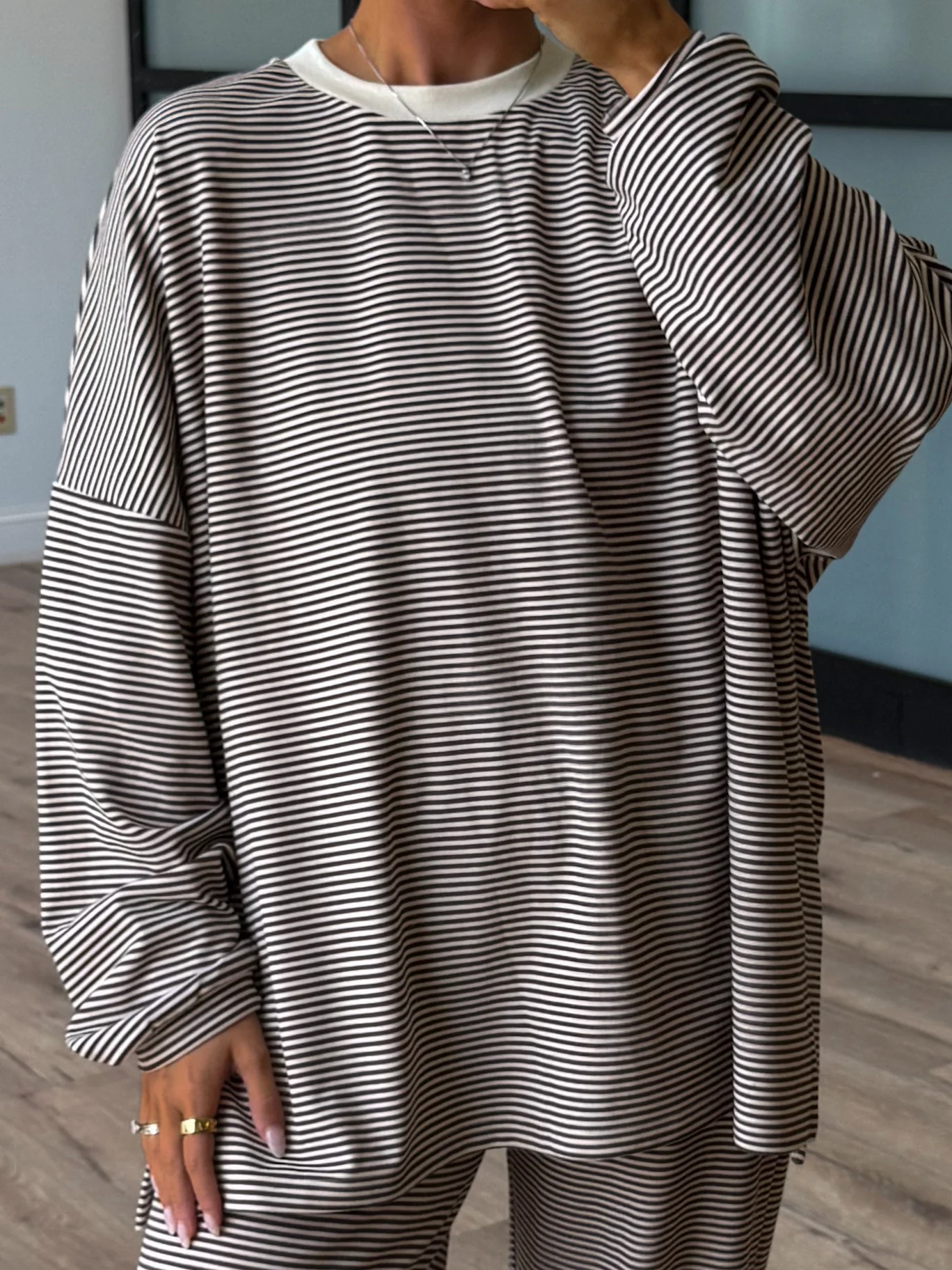 Just Lounging Knit Pullover | Chocolate | RESTOCK - Image 3