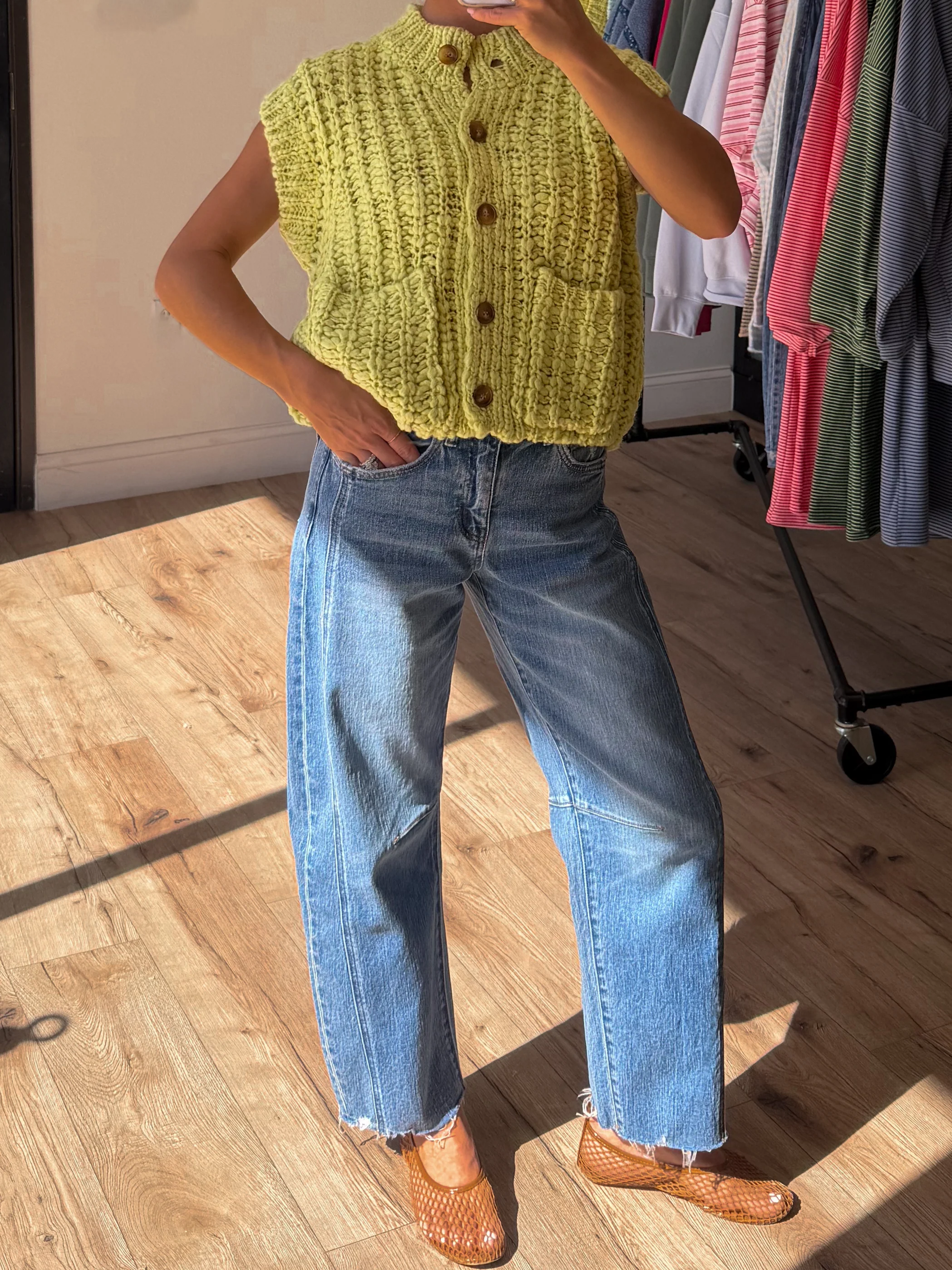 Kassie Chunky Knit Vest | Lime - Image 2