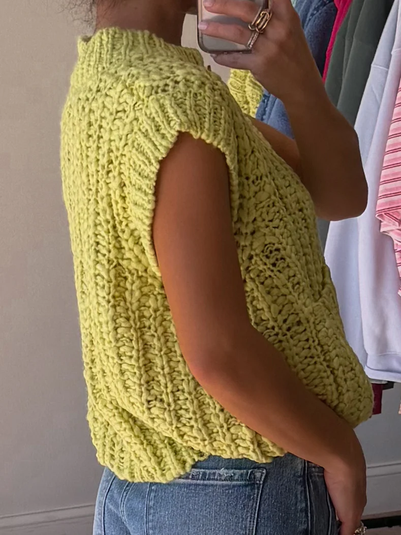 Kassie Chunky Knit Vest | Lime - Image 3