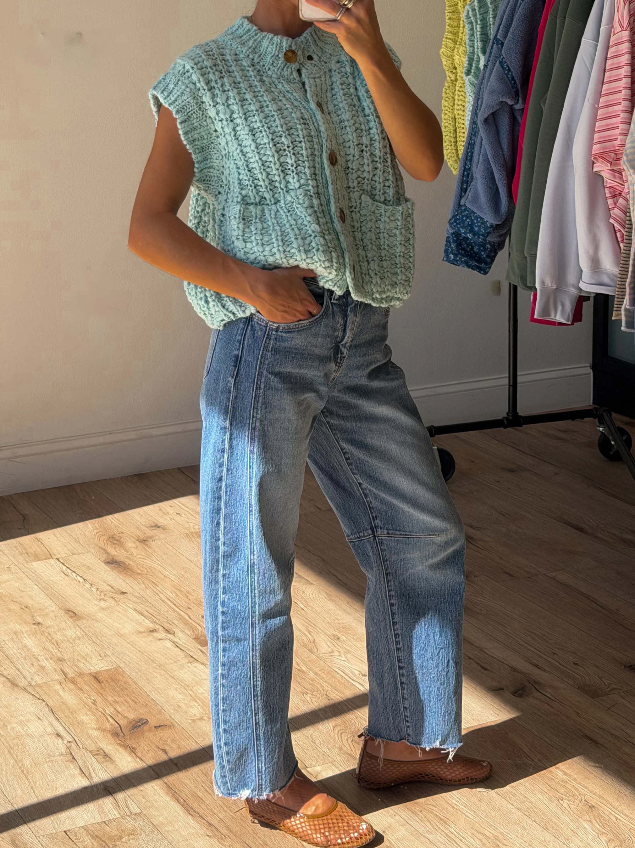 Kassie Chunky Knit Vest | Seafoam - Image 3