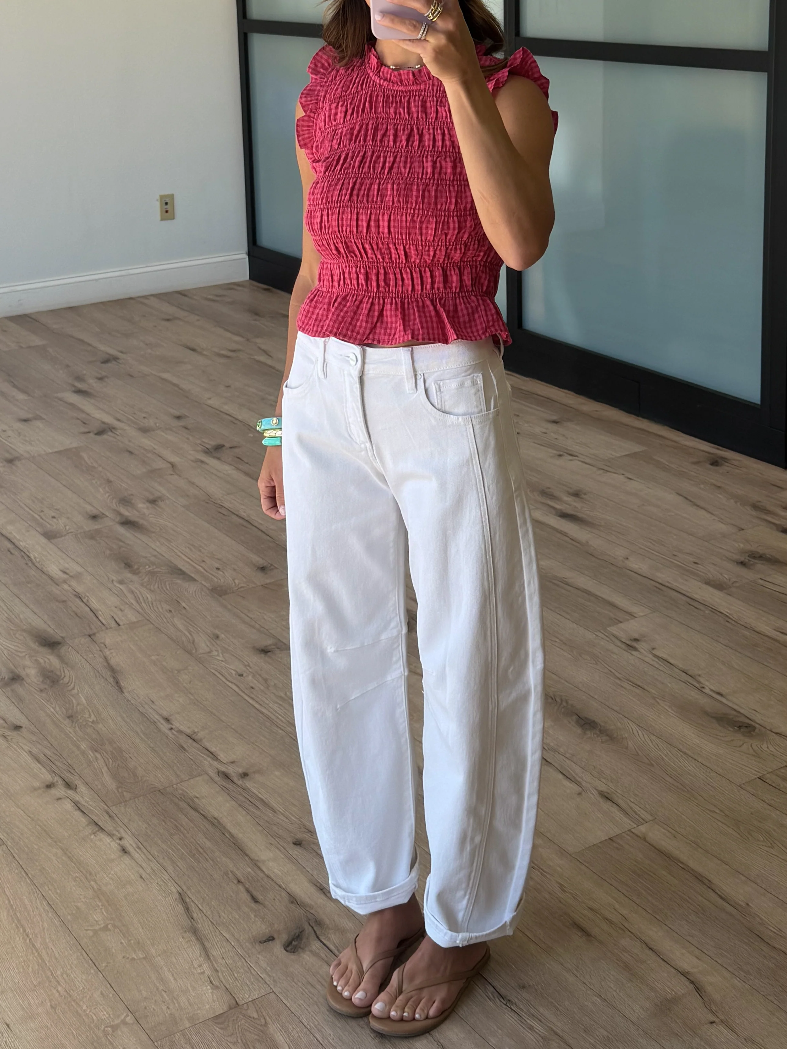 Katia Barrel Jeans | White | +Plus Available - Image 2