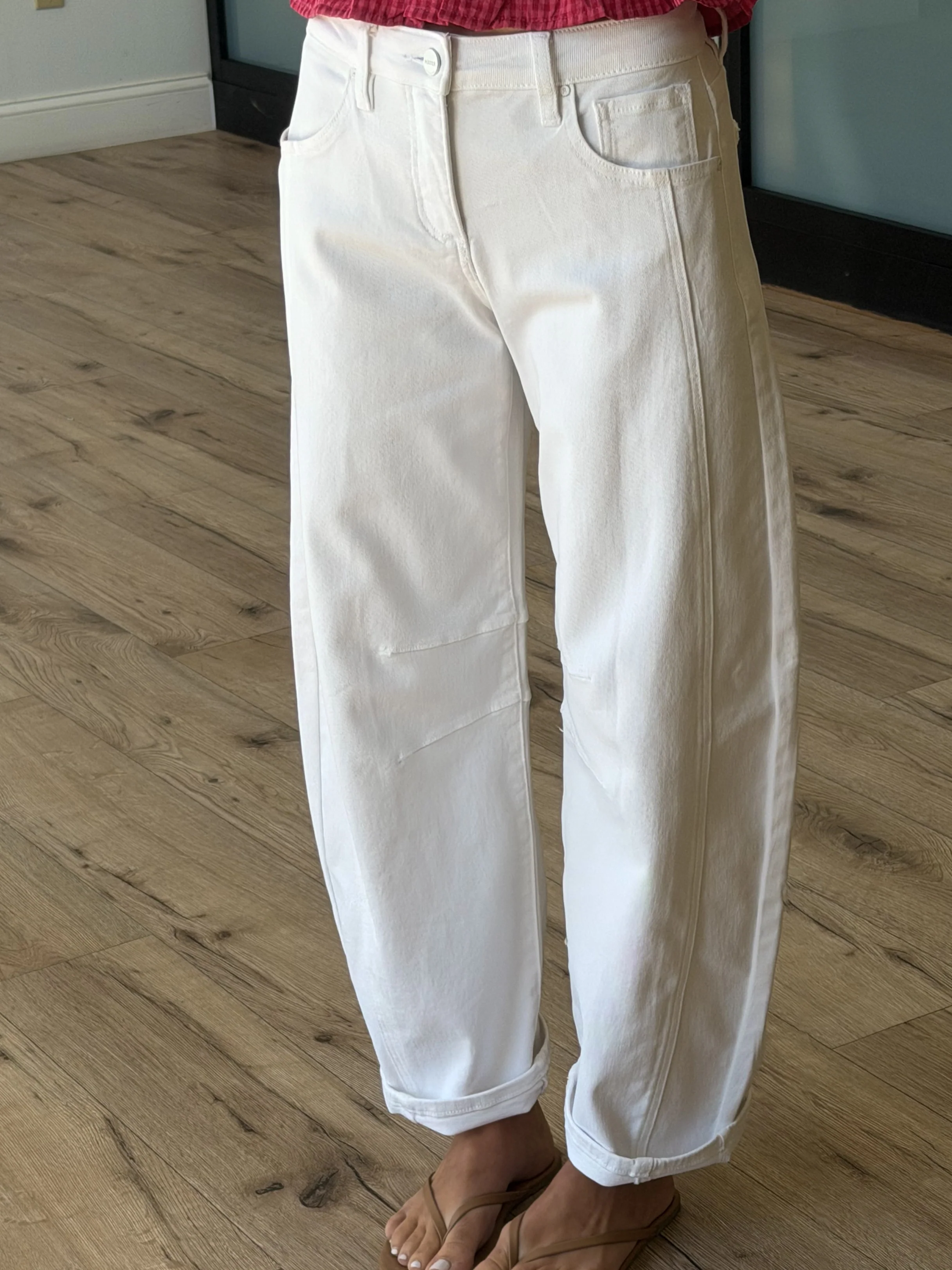 Katia Barrel Jeans | White | +Plus Available - Image 3