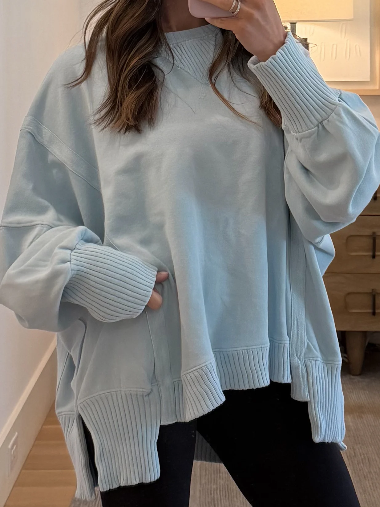 Kick Back Hi-Low Pullover | Powder Blue - Image 7