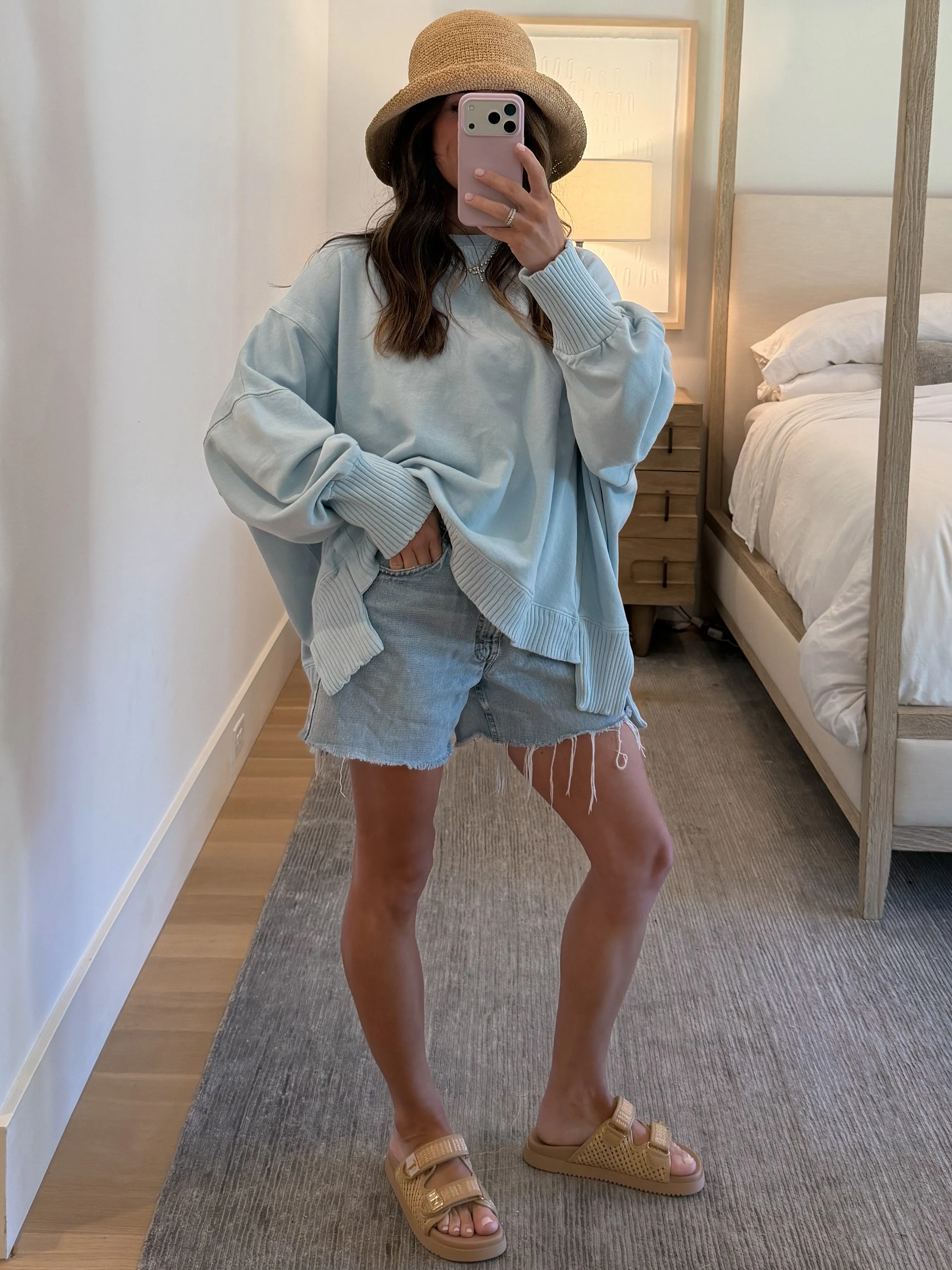 Kick Back Hi-Low Pullover | Powder Blue - Image 9