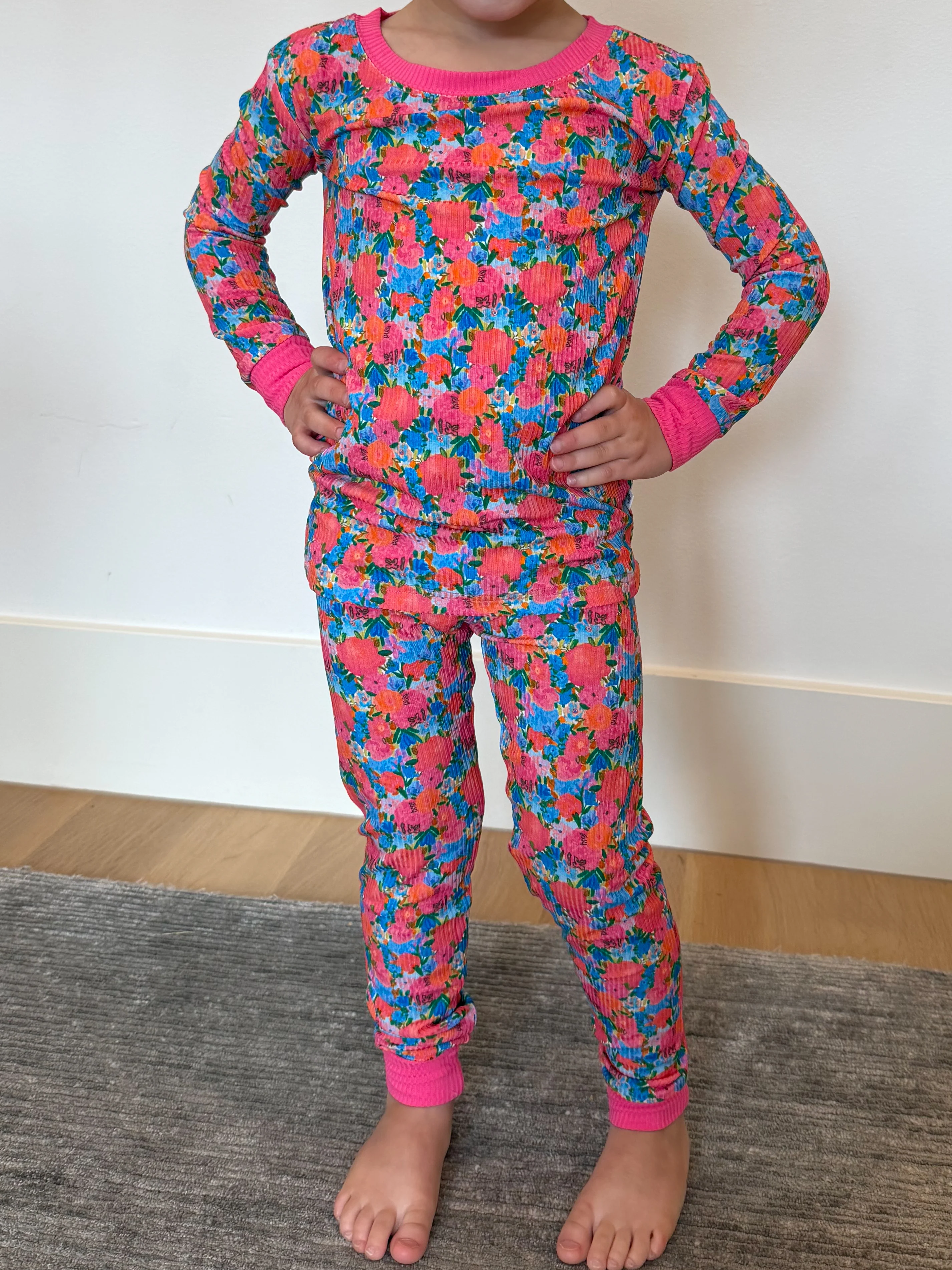 Kids Bold Blooms Two-Piece Ribbed Set | Tiny Talulah - Image 5