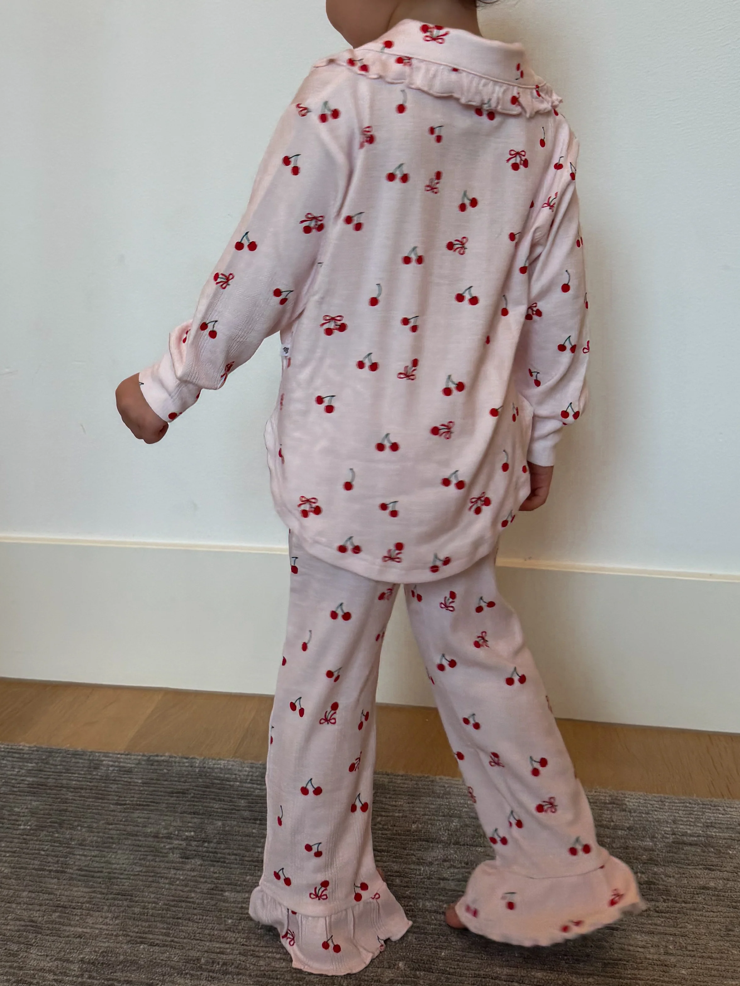 Kids Cherry Pointelle Ruffle Set | Tiny Talulah - Image 3