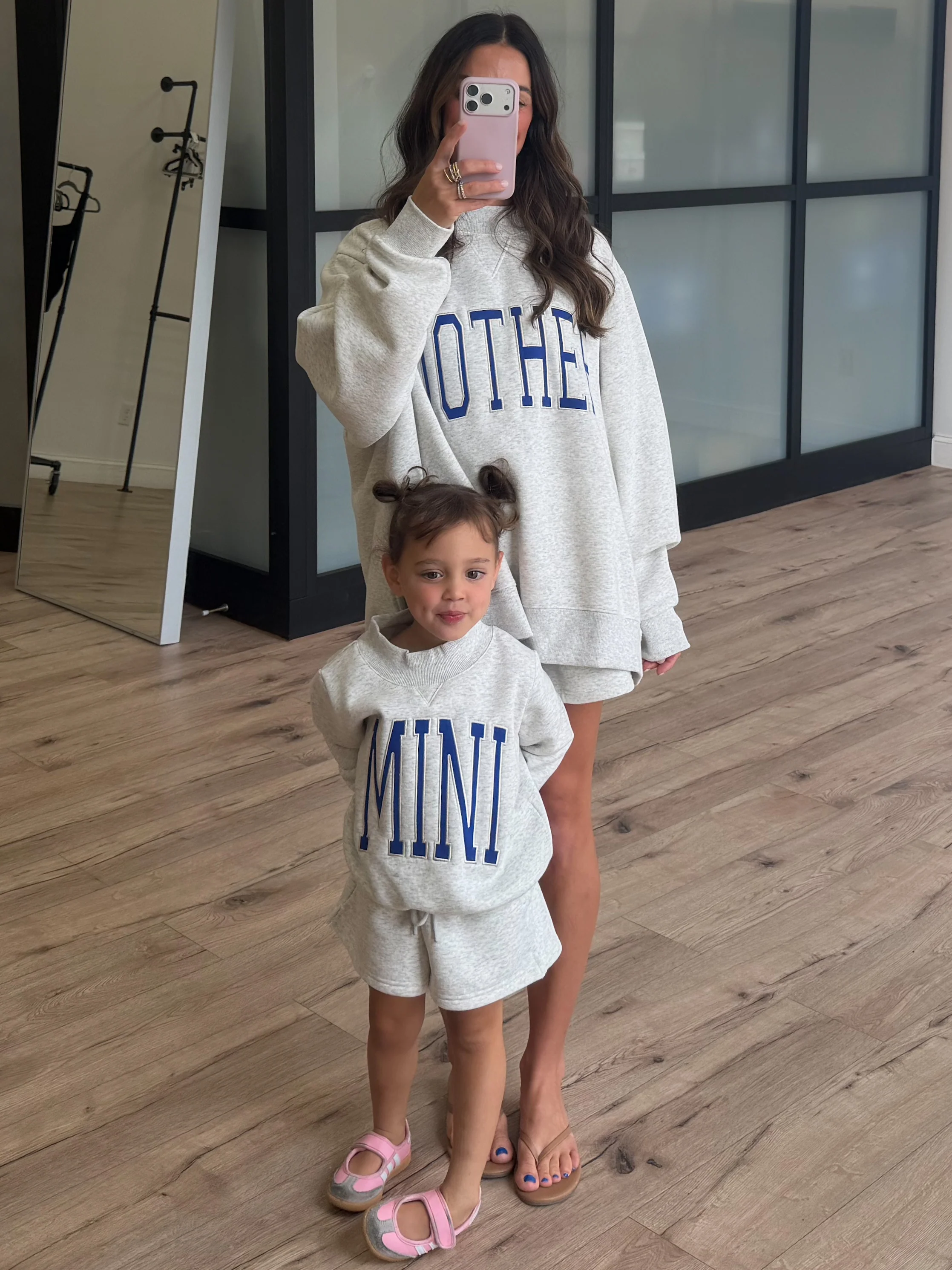 Kids "MINI" Mock Neck Shorts Set | Grey | Tiny Talulah - Image 8