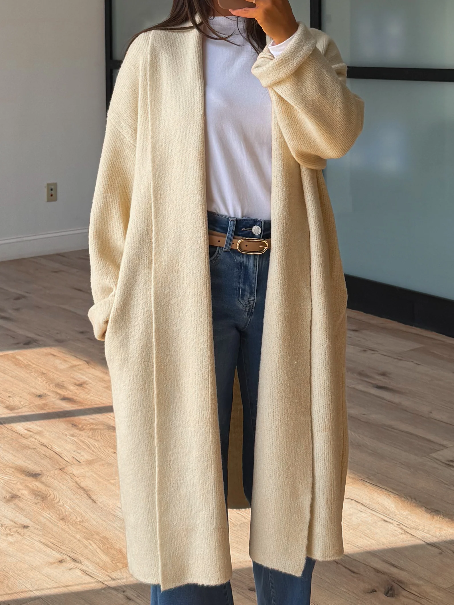 Kleo Longline Cardigan | Vanilla - Image 2