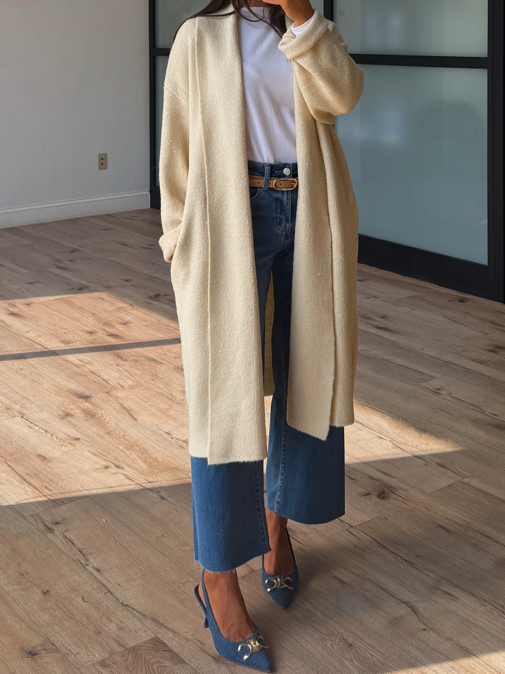Kleo Longline Cardigan | Vanilla - Image 3