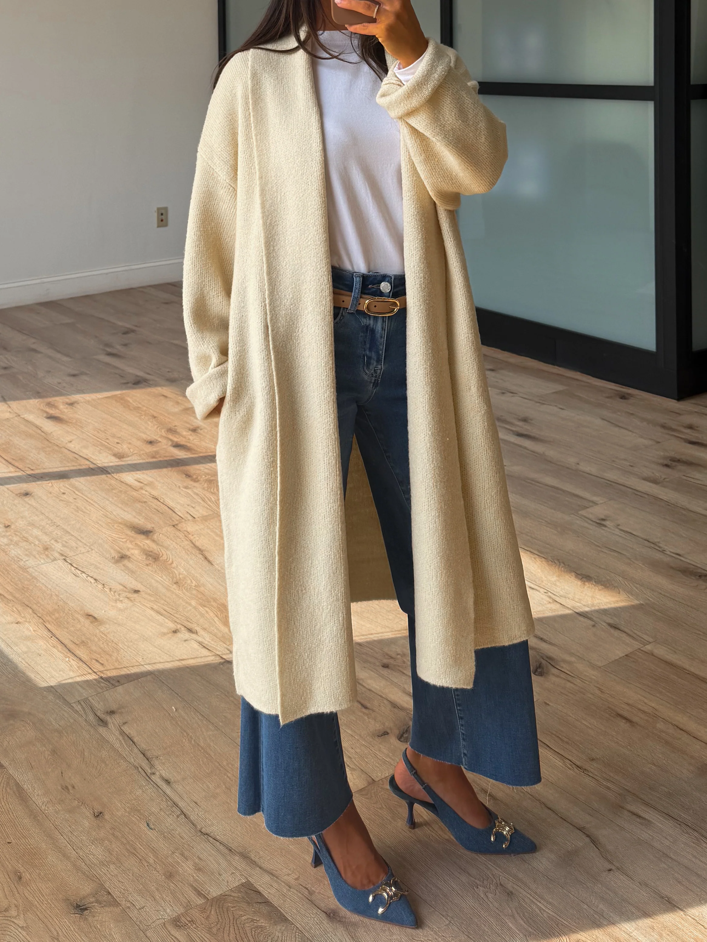 Kleo Longline Cardigan | Vanilla - Image 4