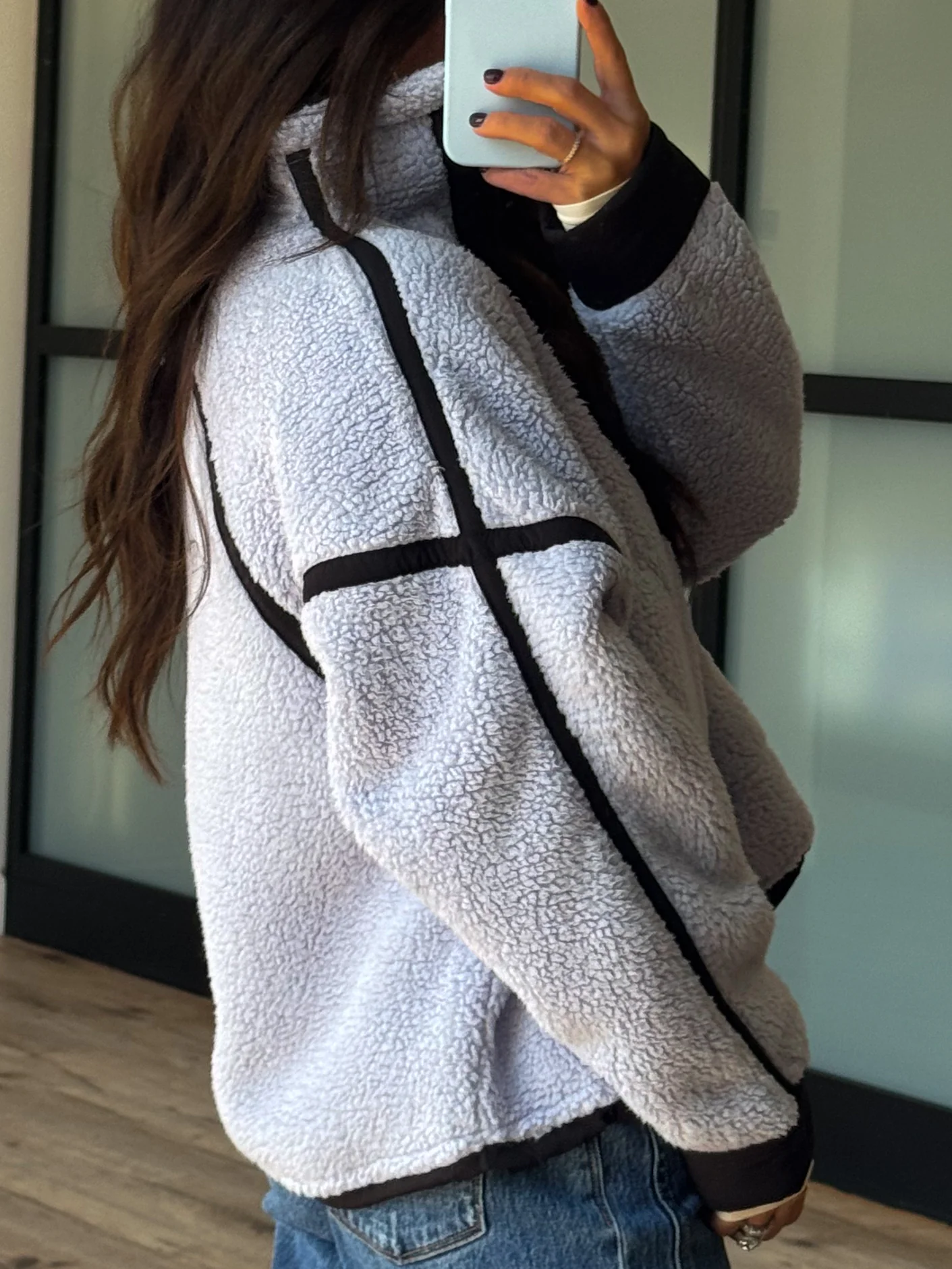 Kota Sherpa Bomber Pullover | Periwinkle - Image 3