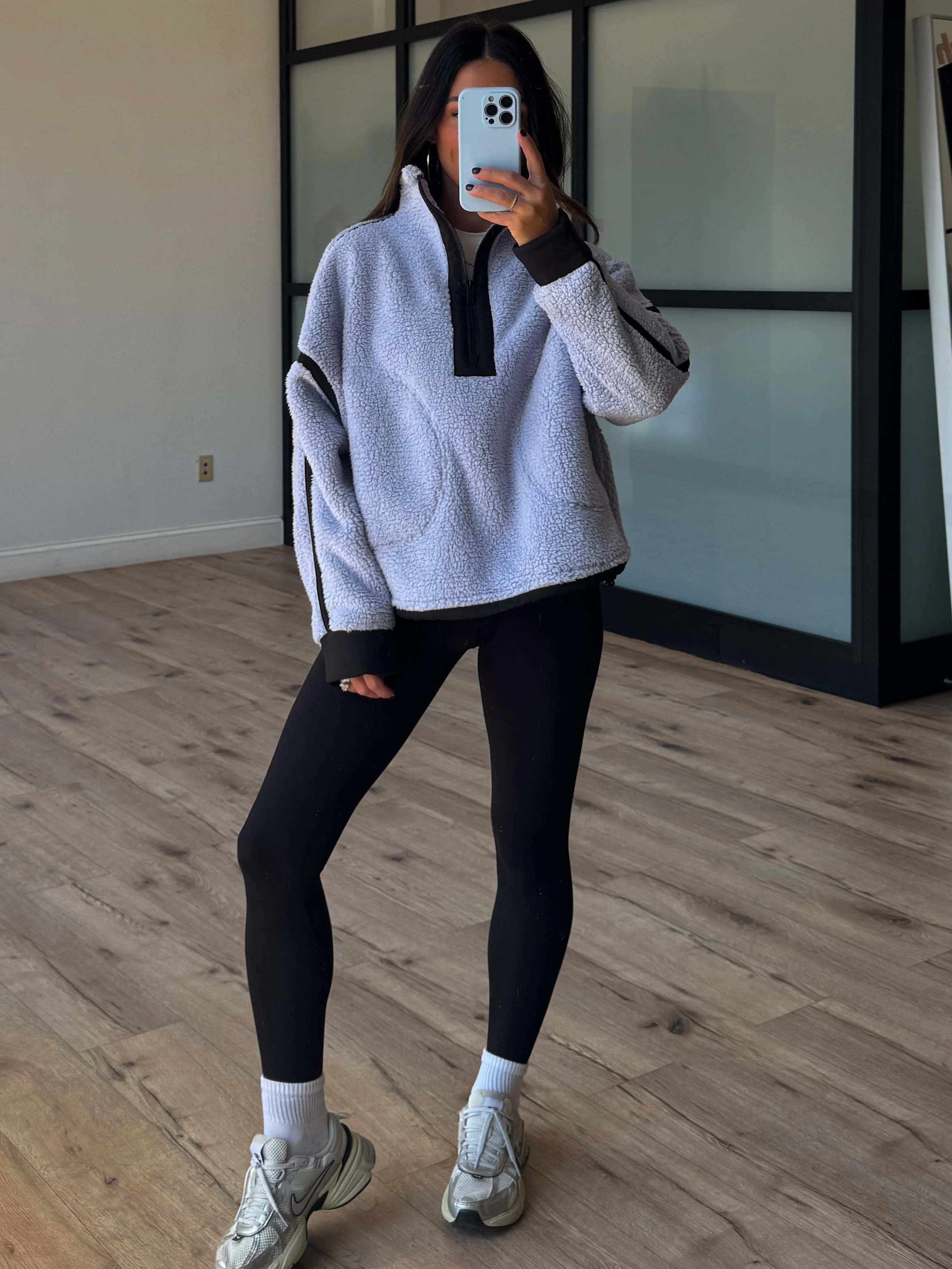 Kota Sherpa Bomber Pullover | Periwinkle - Image 4