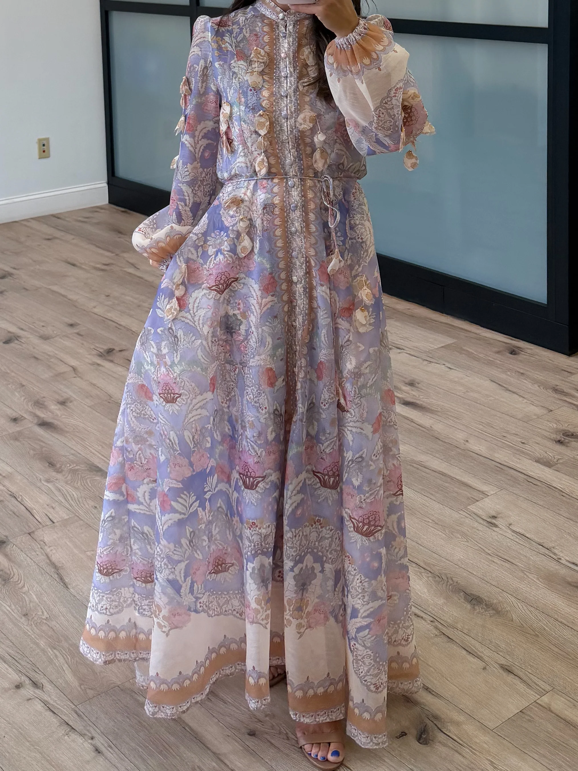 Lavender Mirage Floral Maxi Dress