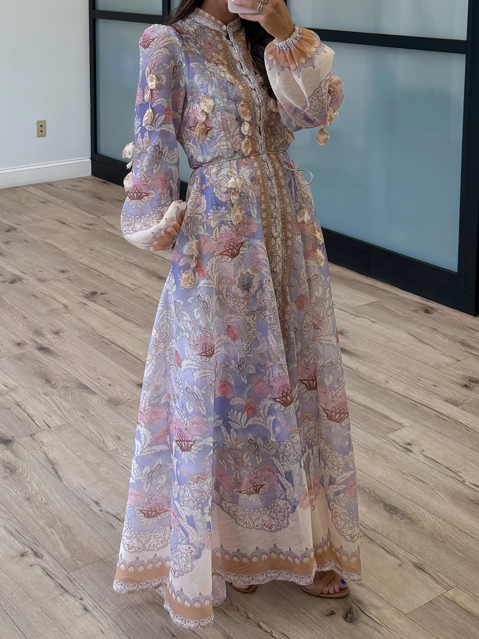 Lavender Mirage Floral Maxi Dress - Image 3