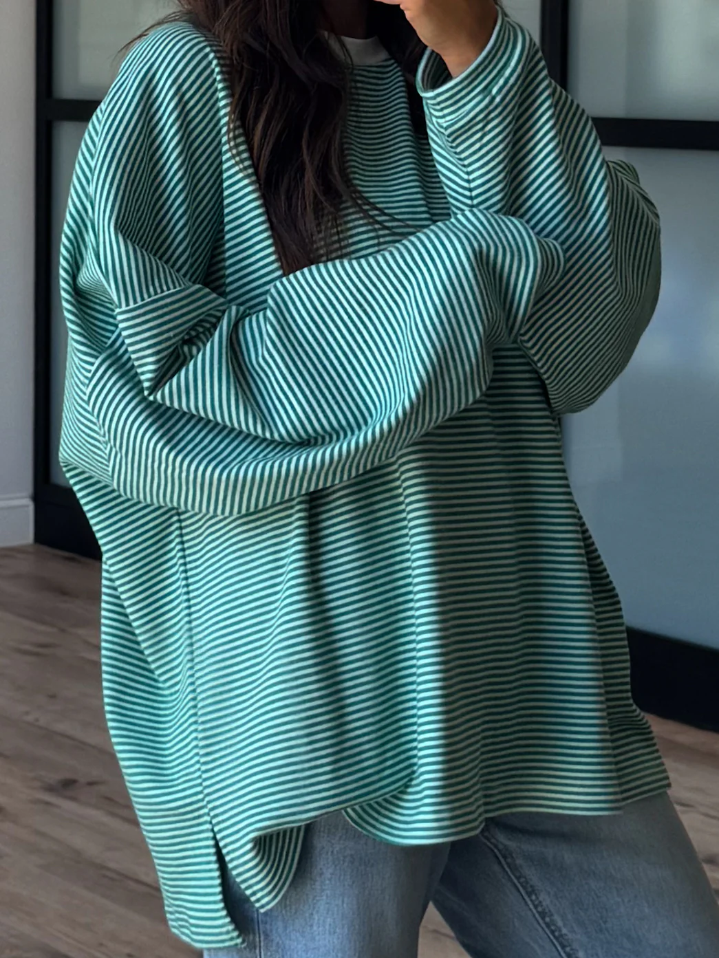 Just Lounging Knit Pullover | Jade | RESTOCK - Image 7