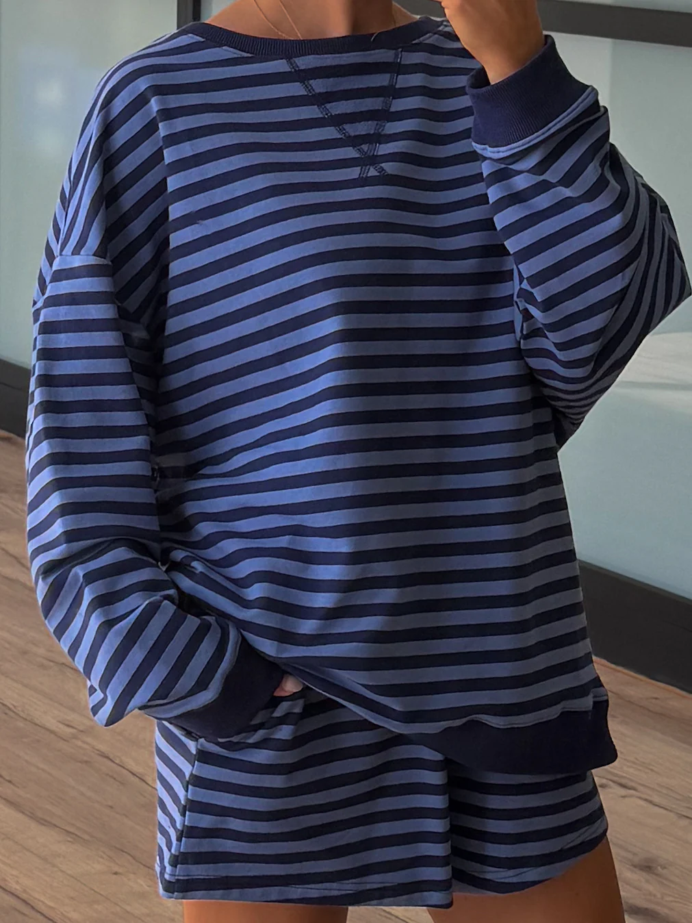 Leisure Stripe Pullover | Deep Sea - Image 3