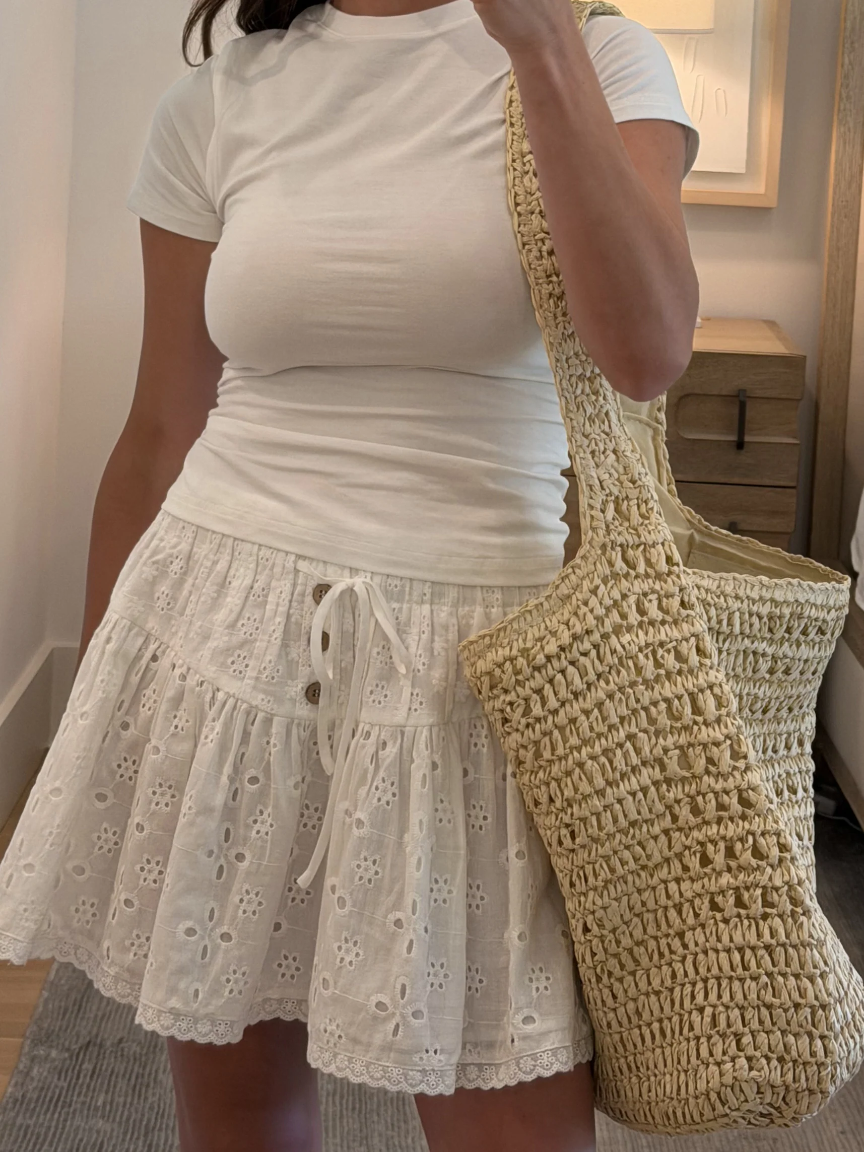 Let's Escape Raffia Tote Bag | Ivory | RESTOCK - Image 3