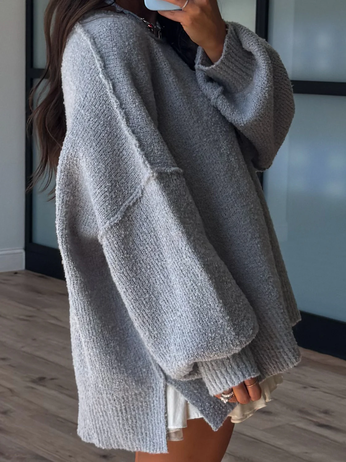 Lev Textured Sweater | Grey | +Plus Available | RESTOCK - Image 5