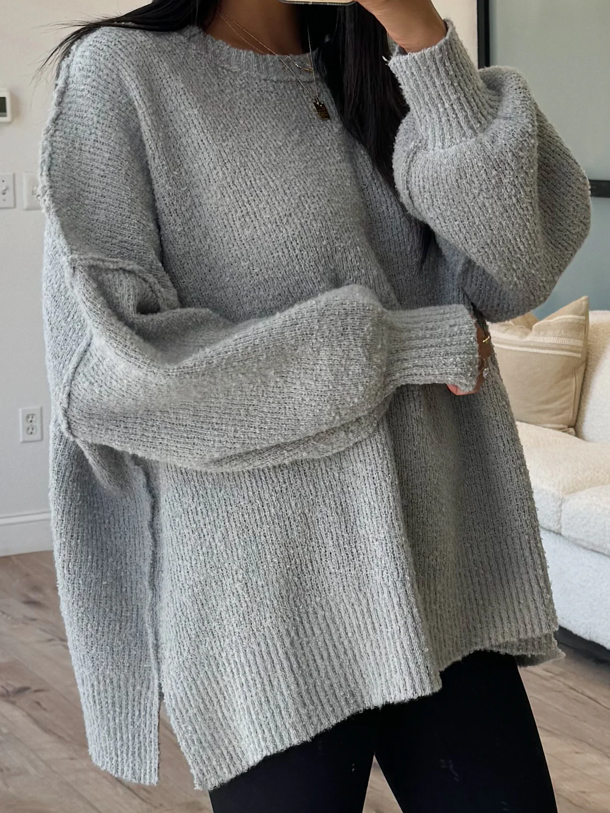 Lev Textured Sweater | Grey | +Plus Available | RESTOCK - Image 7