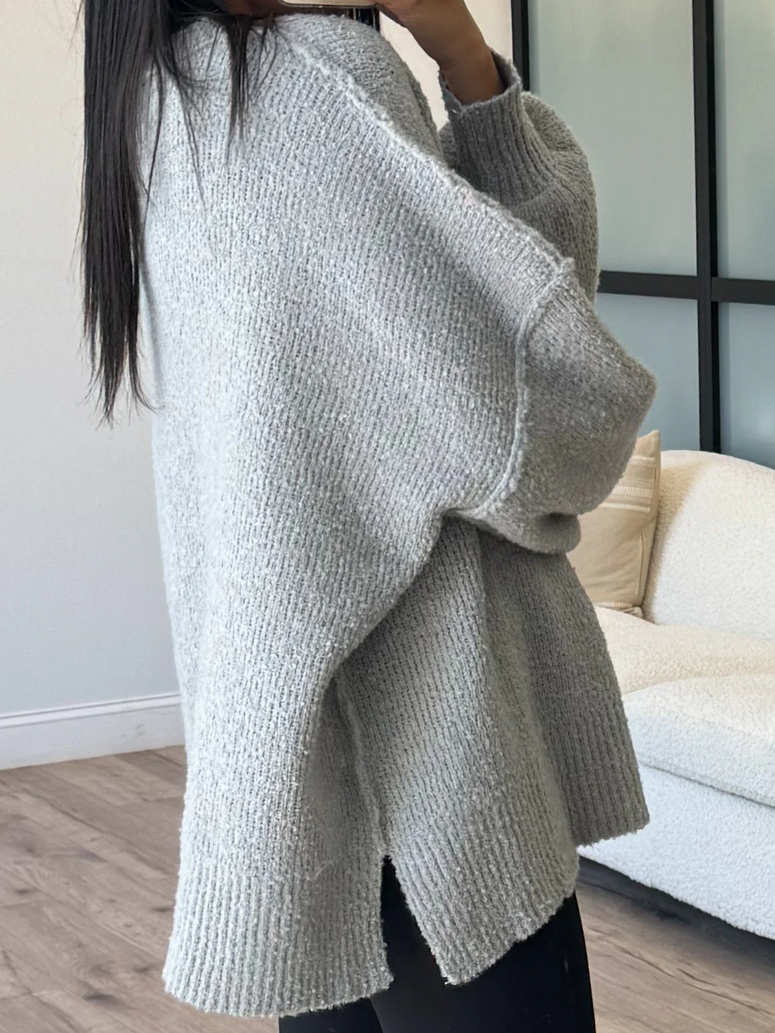 Lev Textured Sweater | Grey | +Plus Available | RESTOCK - Image 8