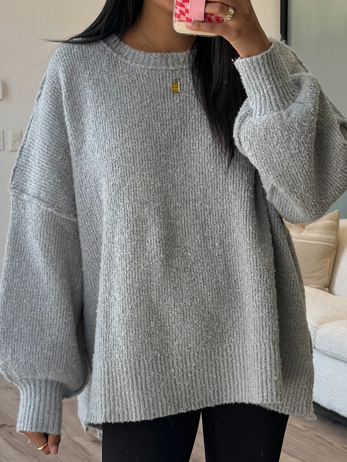 Lev Textured Sweater | Grey | +Plus Available | RESTOCK - Image 9