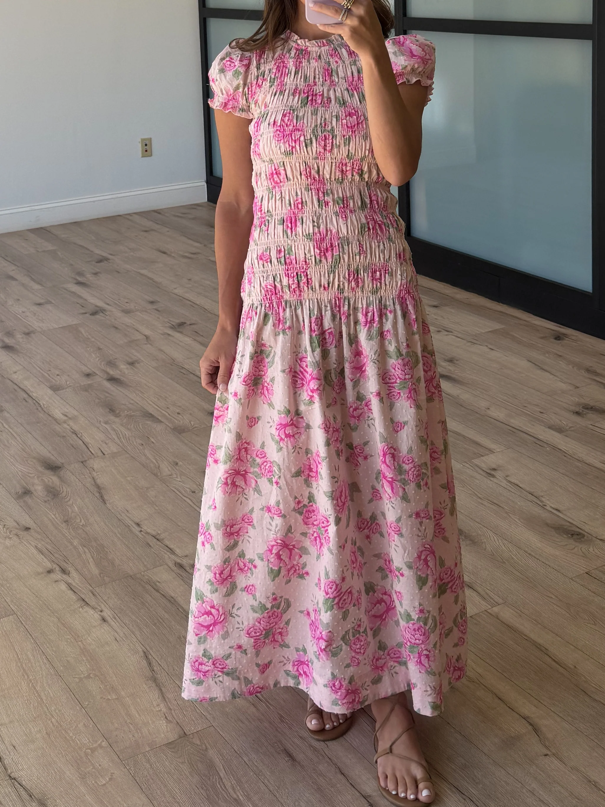 Margaux Smocked Maxi Dress | Pink Peony - Image 3