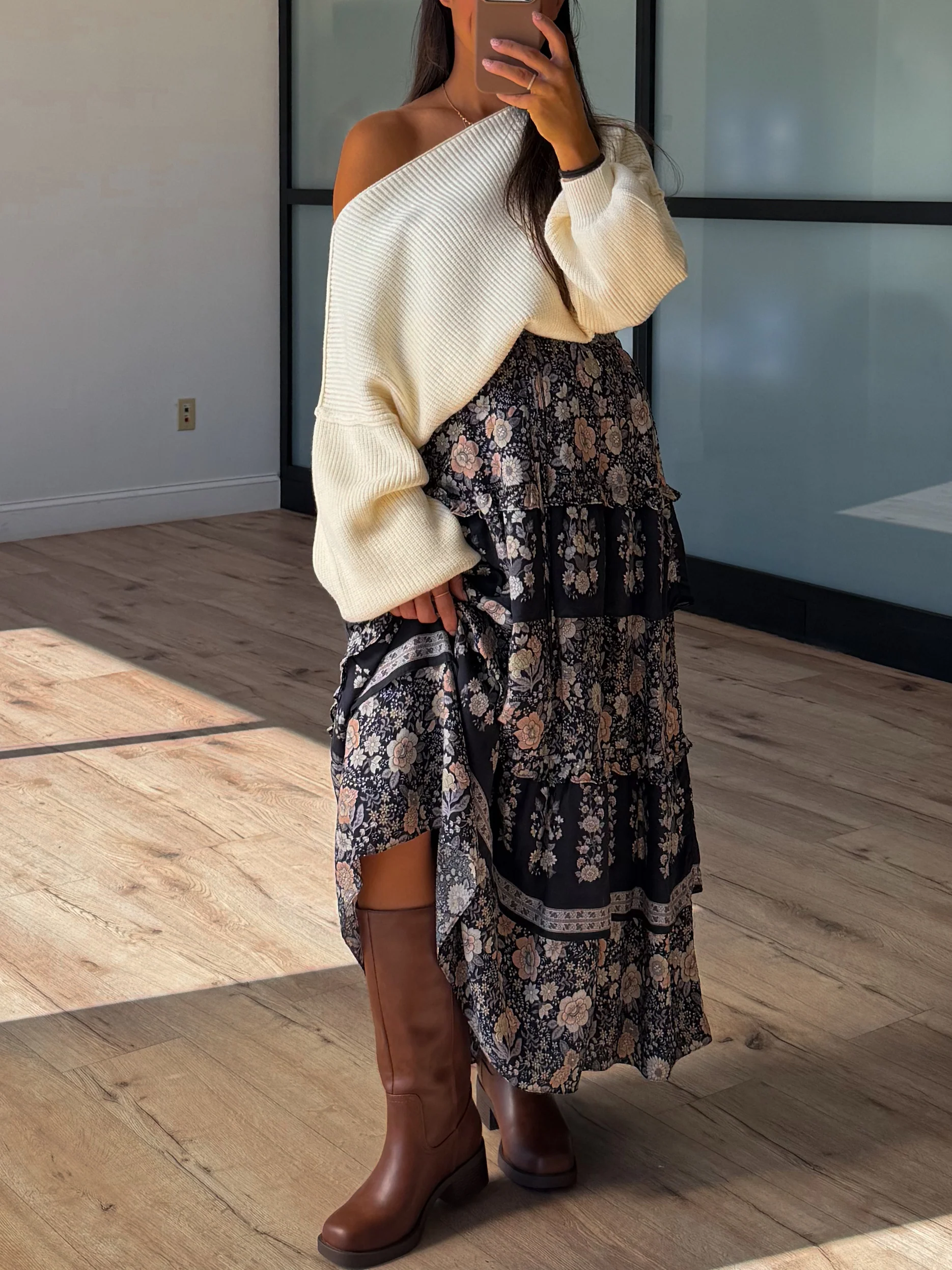 Meadowlore Tiered Skirt | Noir Garden - Image 2