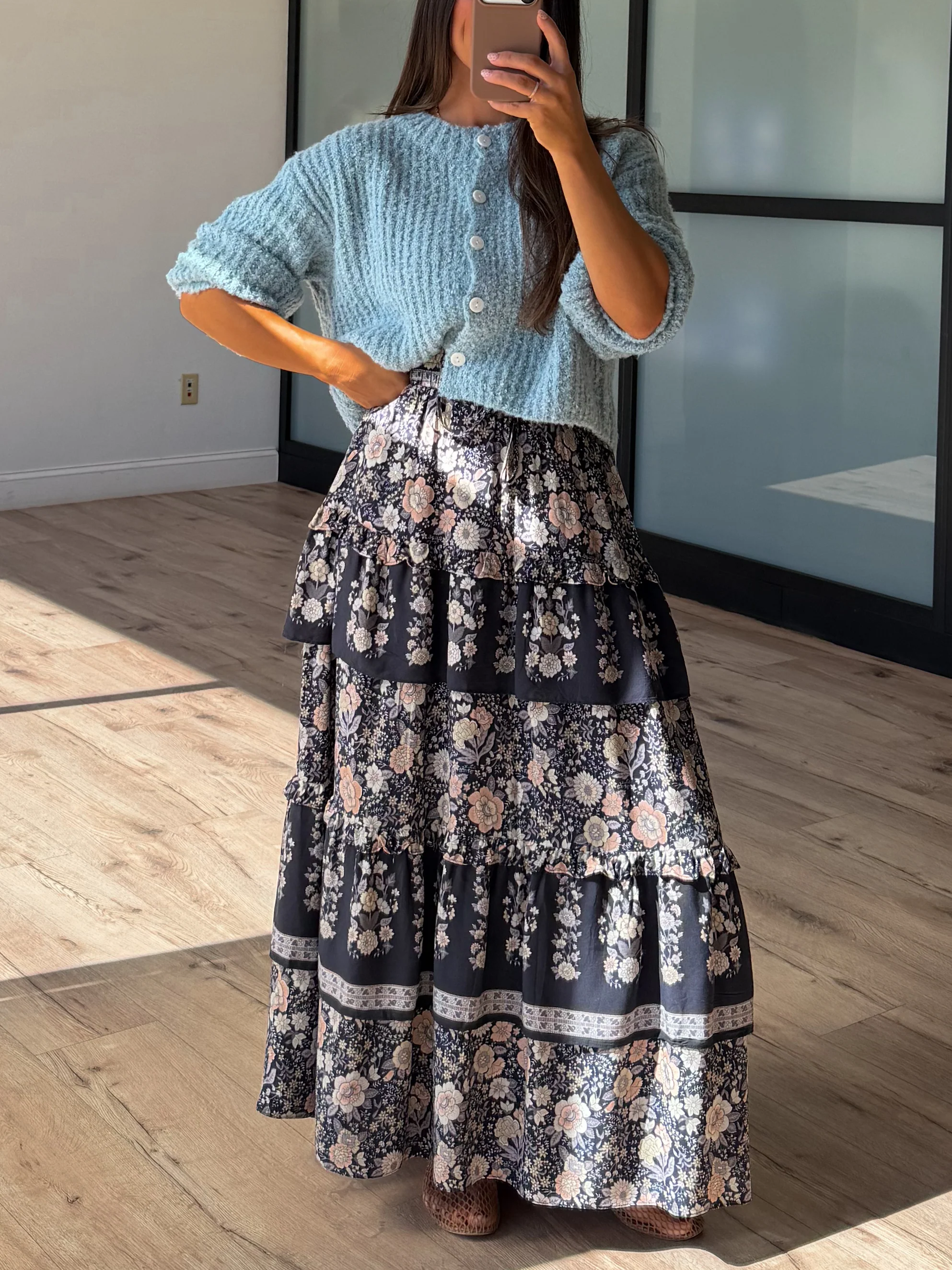 Meadowlore Tiered Skirt | Noir Garden - Image 3