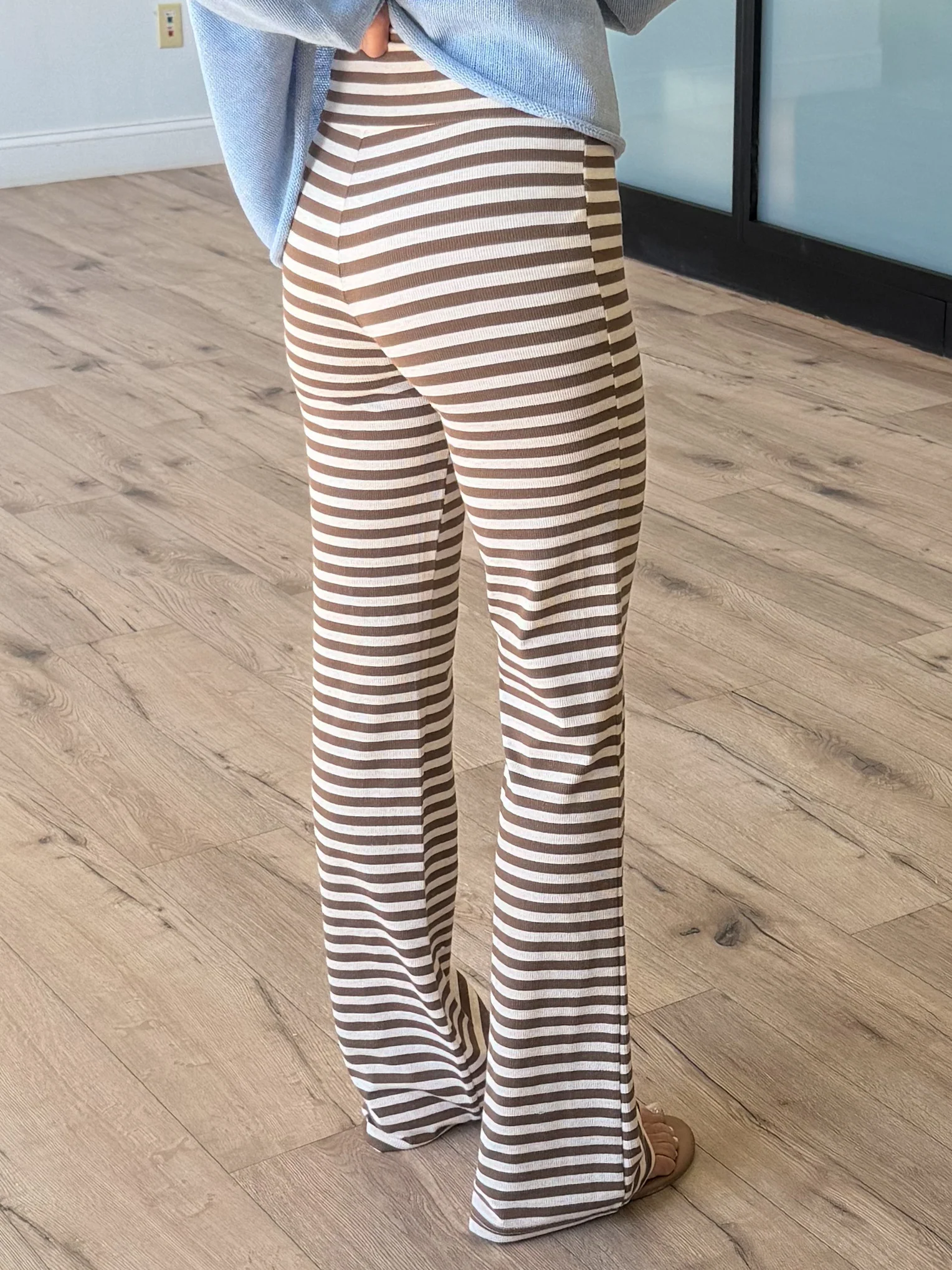 Miah Ribbed Knit Flare Pants | Cocoa Cream - Image 5
