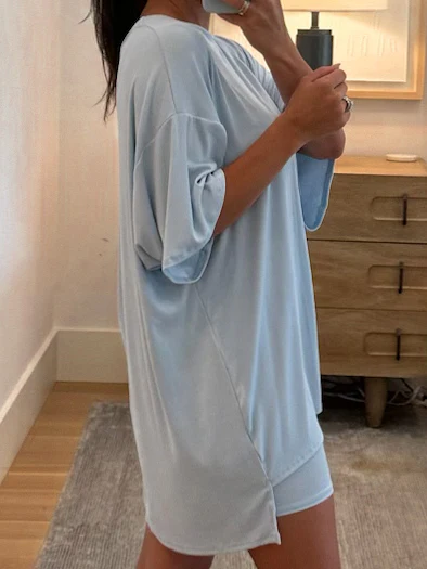 Novi Ribbed Tee + Shorts Set | Baby Blue | +Plus Available | RESTOCK - Image 3