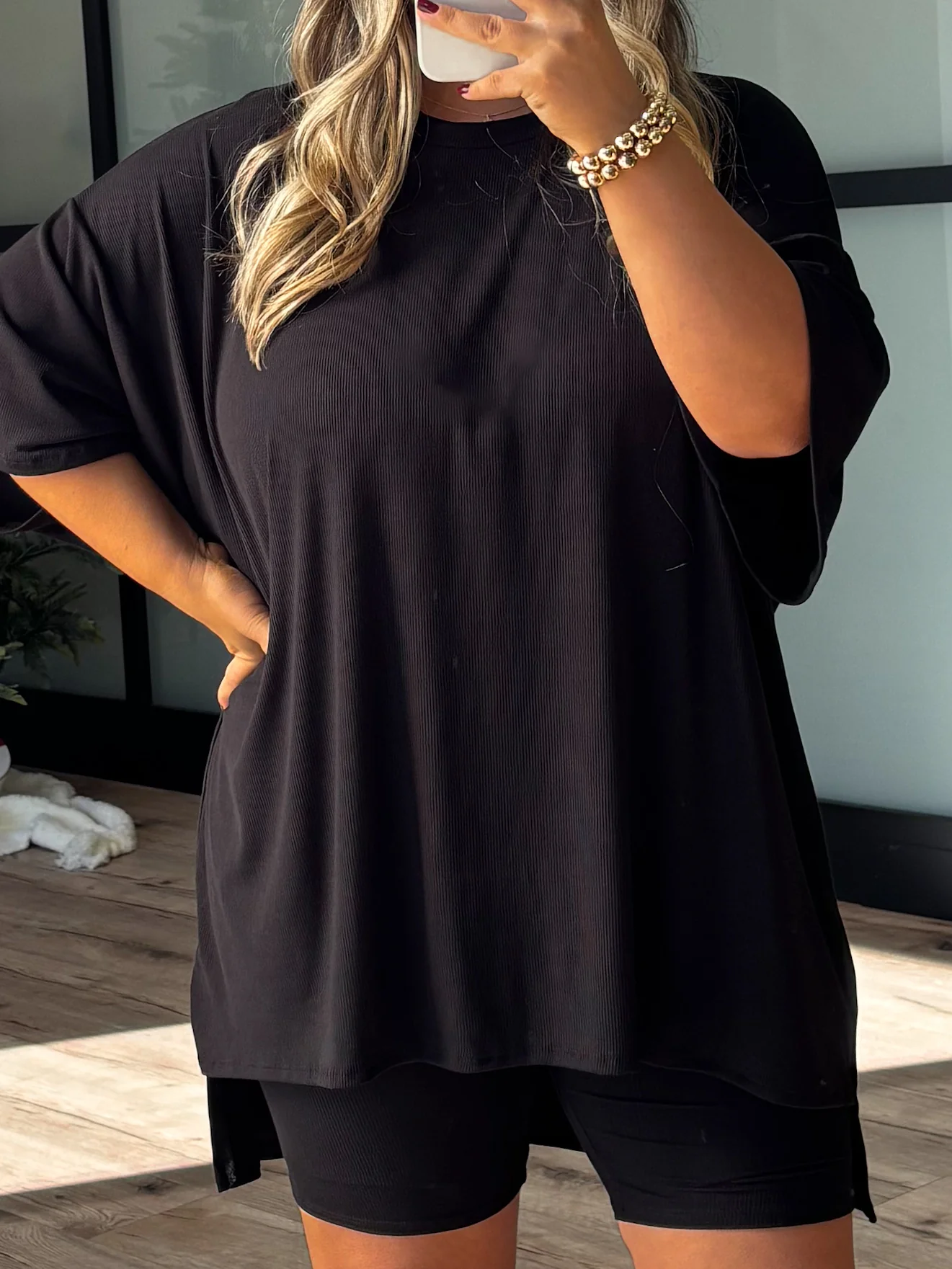 Novi Ribbed Tee + Shorts Set | Black | +Plus Available | RESTOCK - Image 10
