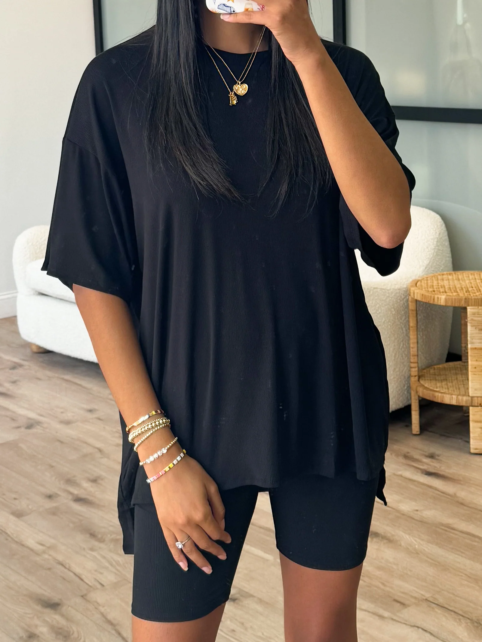 Novi Ribbed Tee + Shorts Set | Black | +Plus Available | RESTOCK - Image 15