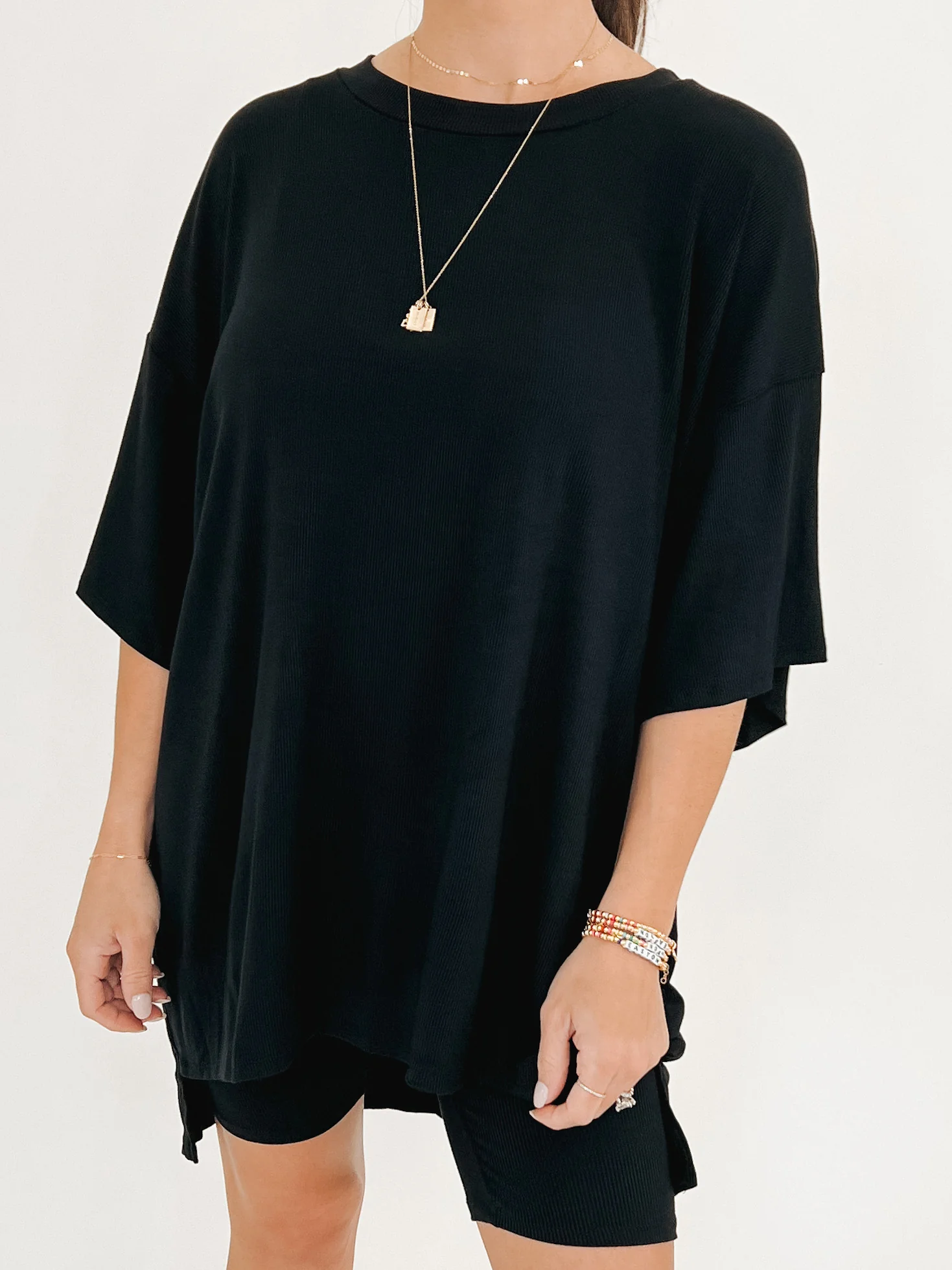 Novi Ribbed Tee + Shorts Set | Black | +Plus Available | RESTOCK - Image 22
