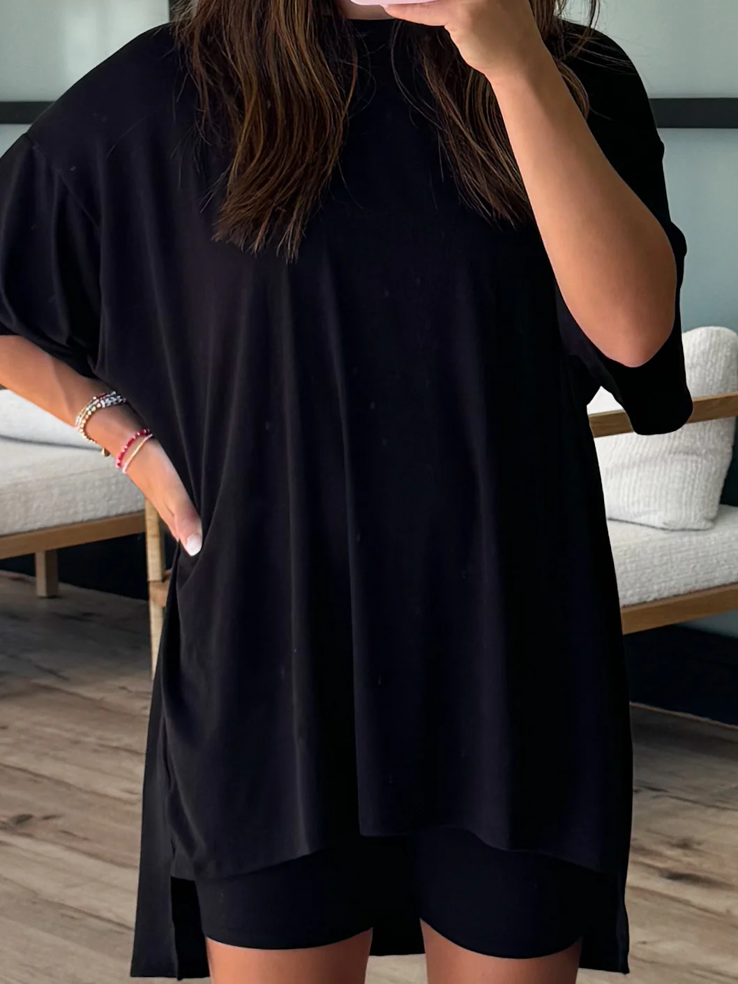 Novi Ribbed Tee + Shorts Set | Black | +Plus Available | RESTOCK - Image 4