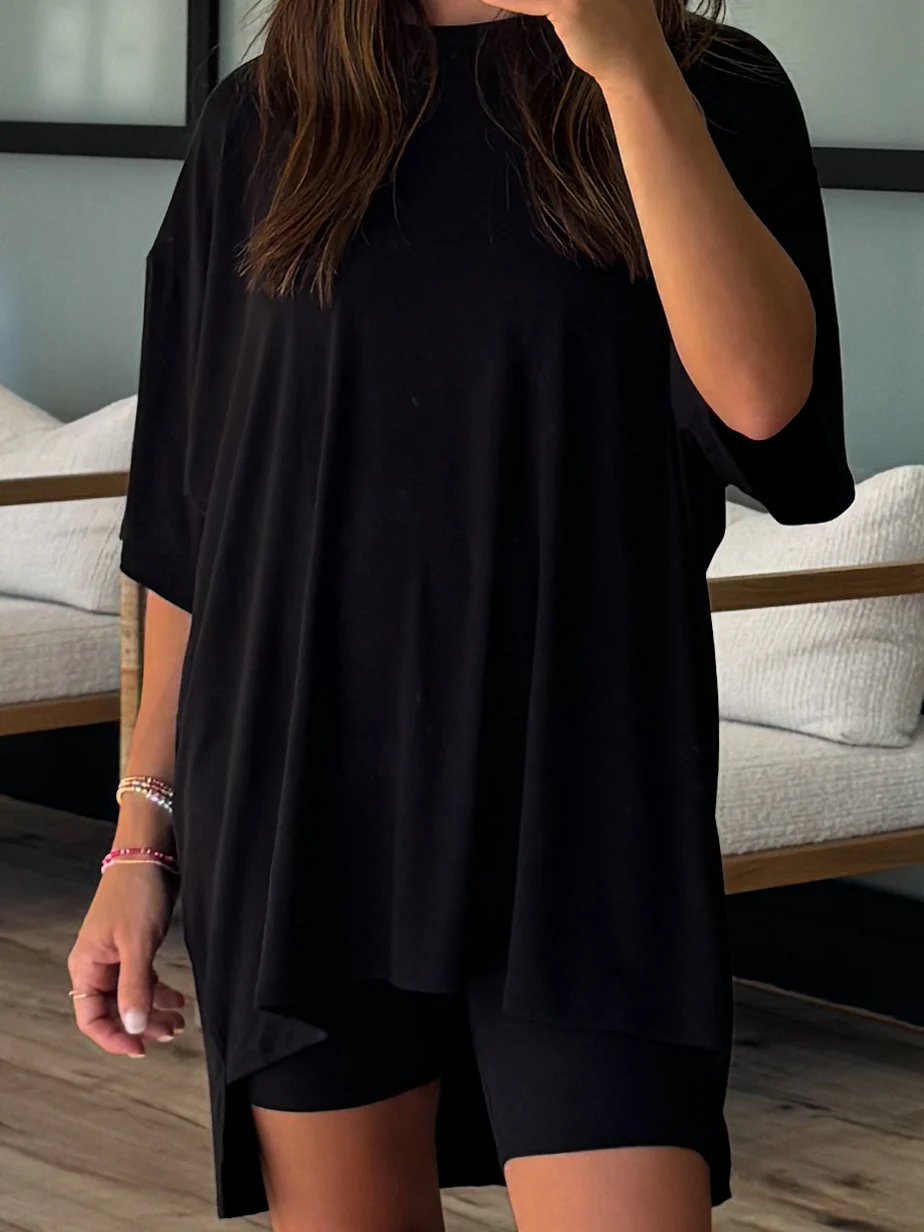 Novi Ribbed Tee + Shorts Set | Black | +Plus Available | RESTOCK - Image 5
