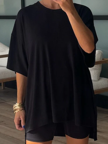 Novi Ribbed Tee + Shorts Set | Black | +Plus Available | RESTOCK - Image 7