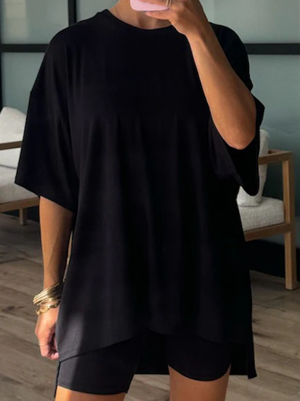 Novi Ribbed Tee + Shorts Set | Black | +Plus Available | RESTOCK - Image 9
