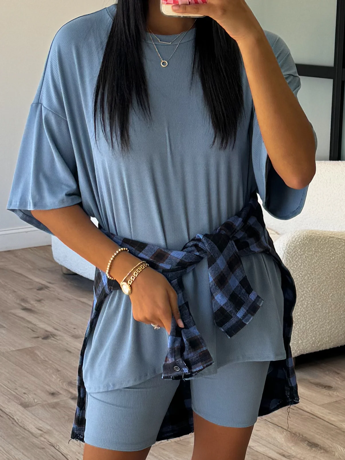 Novi Ribbed Tee + Shorts Set | Denim | +Plus Available | RESTOCK - Image 10